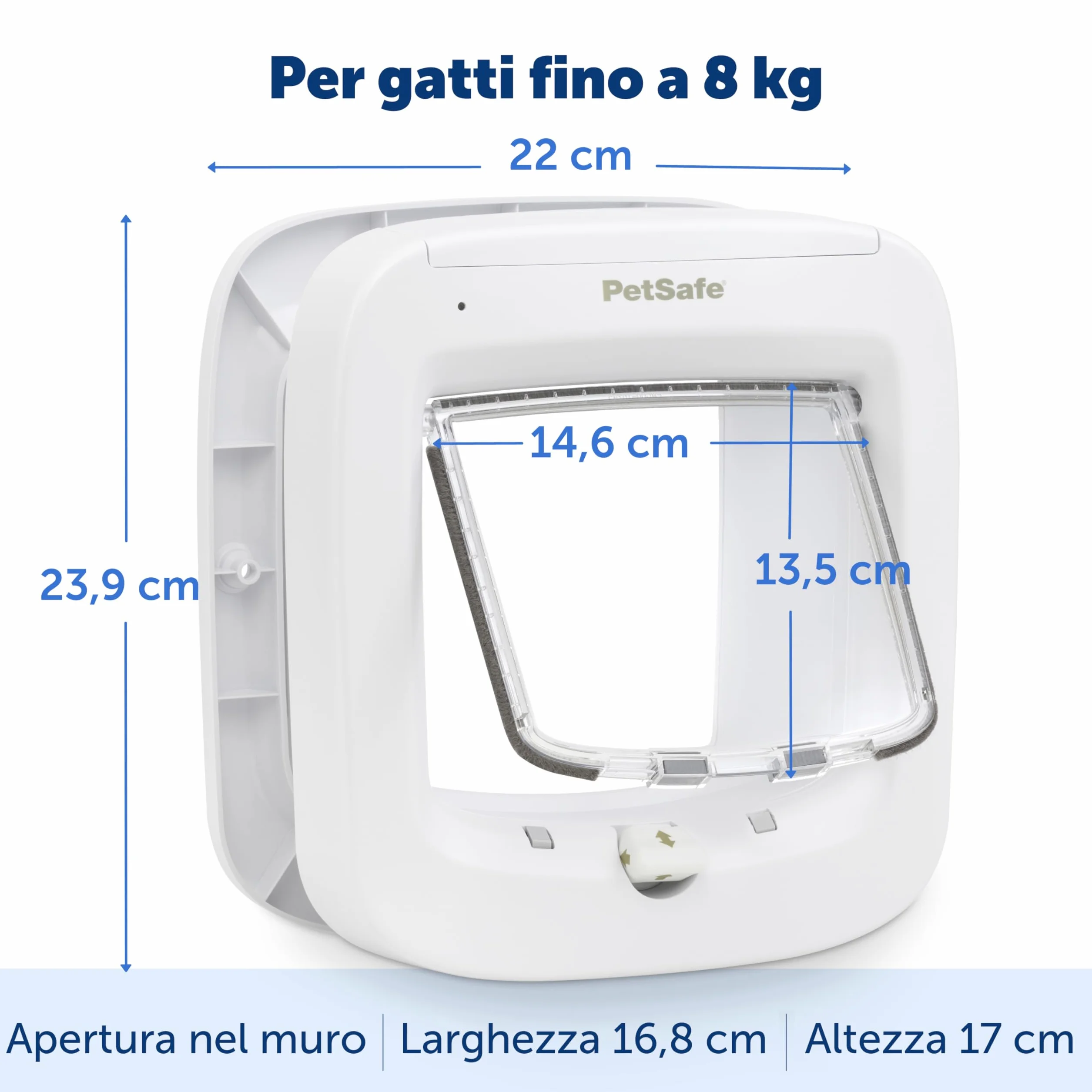 PetSafe Porta per Gatti Microchip - Gattaiola Esterna o Interna - Accesso RFID Multi-Utente per Fino a 40 Animali - Blocco a 4 Vie, Resistente alle Intemperie, Installazione Fai-da-te Facile - Bianca