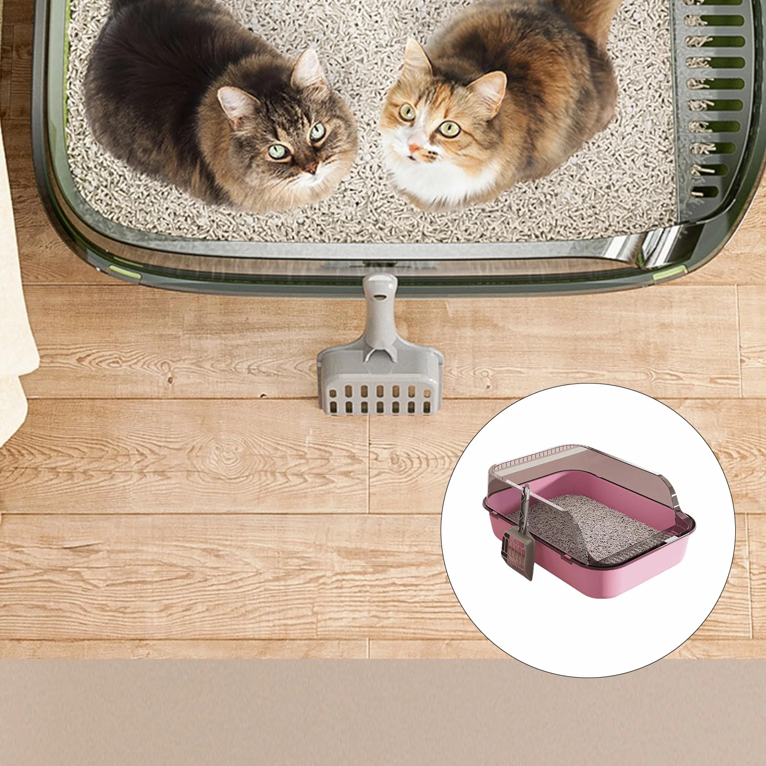 Lettiera per gatti extra large con schizzi laterali alti, costruzione ispessita, facile da pulire, grande bagno per animali domestici