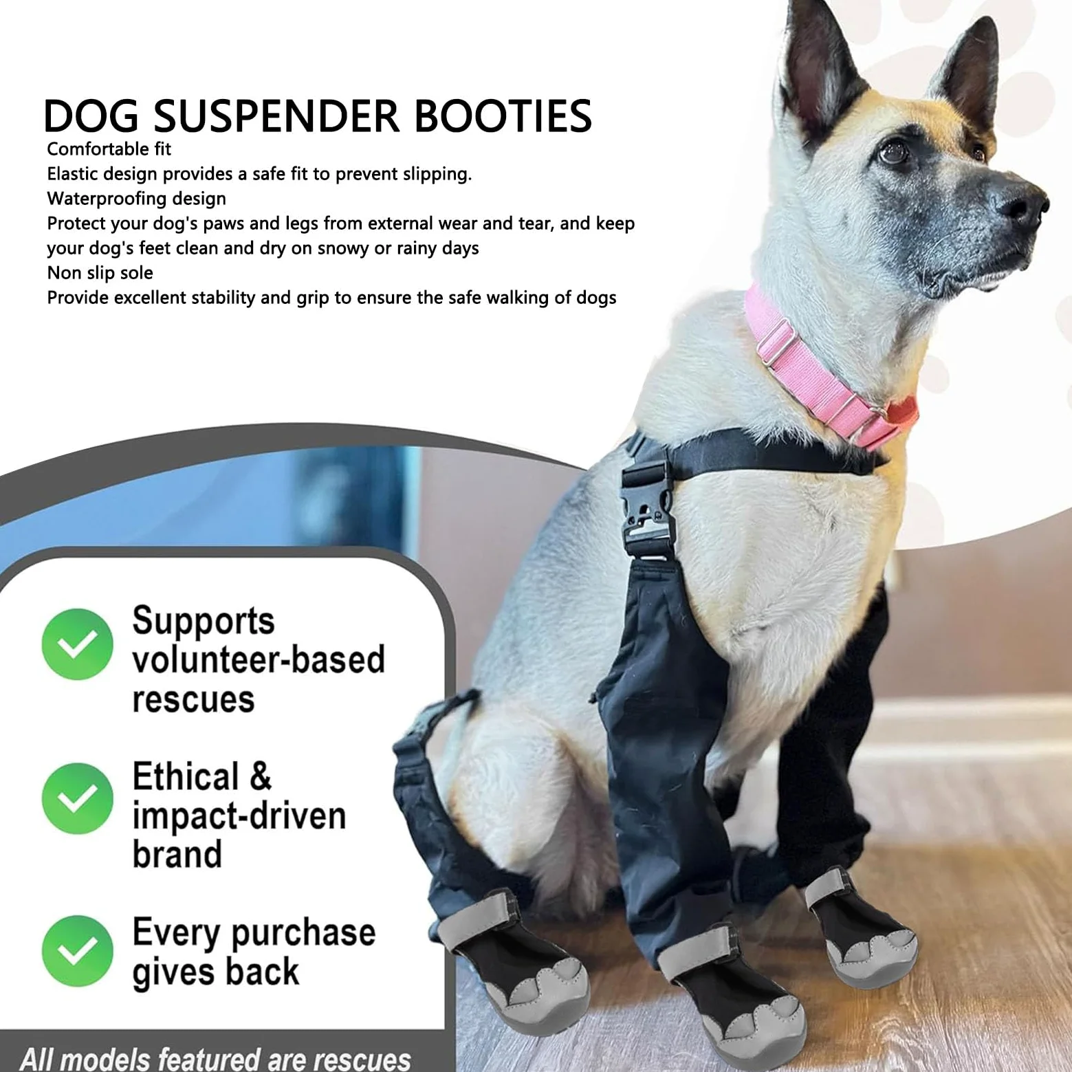 Yctze Calzari per Cani con Bretelle, Pantaloni Anti-sporco con Scarpe, Pantaloni con Bretelle Regolabili Impermeabili per Animali Domestici per Passeggiate All'aperto (2:S)
