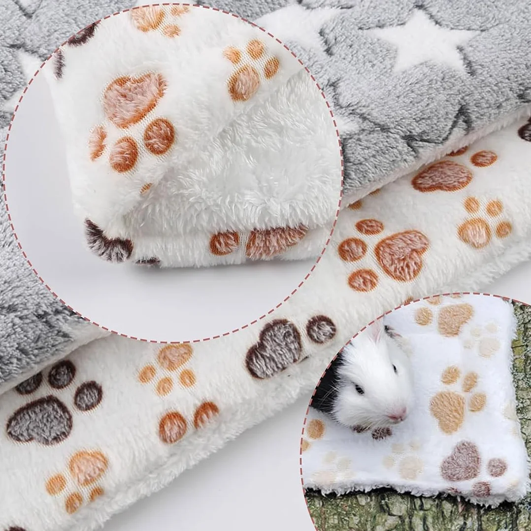 Set di 3 letti di peluche per piccoli animali, coperta morbida per porcellini d'India, conigli, cincillà, scoiattoli - tappeto per roditori lavabile