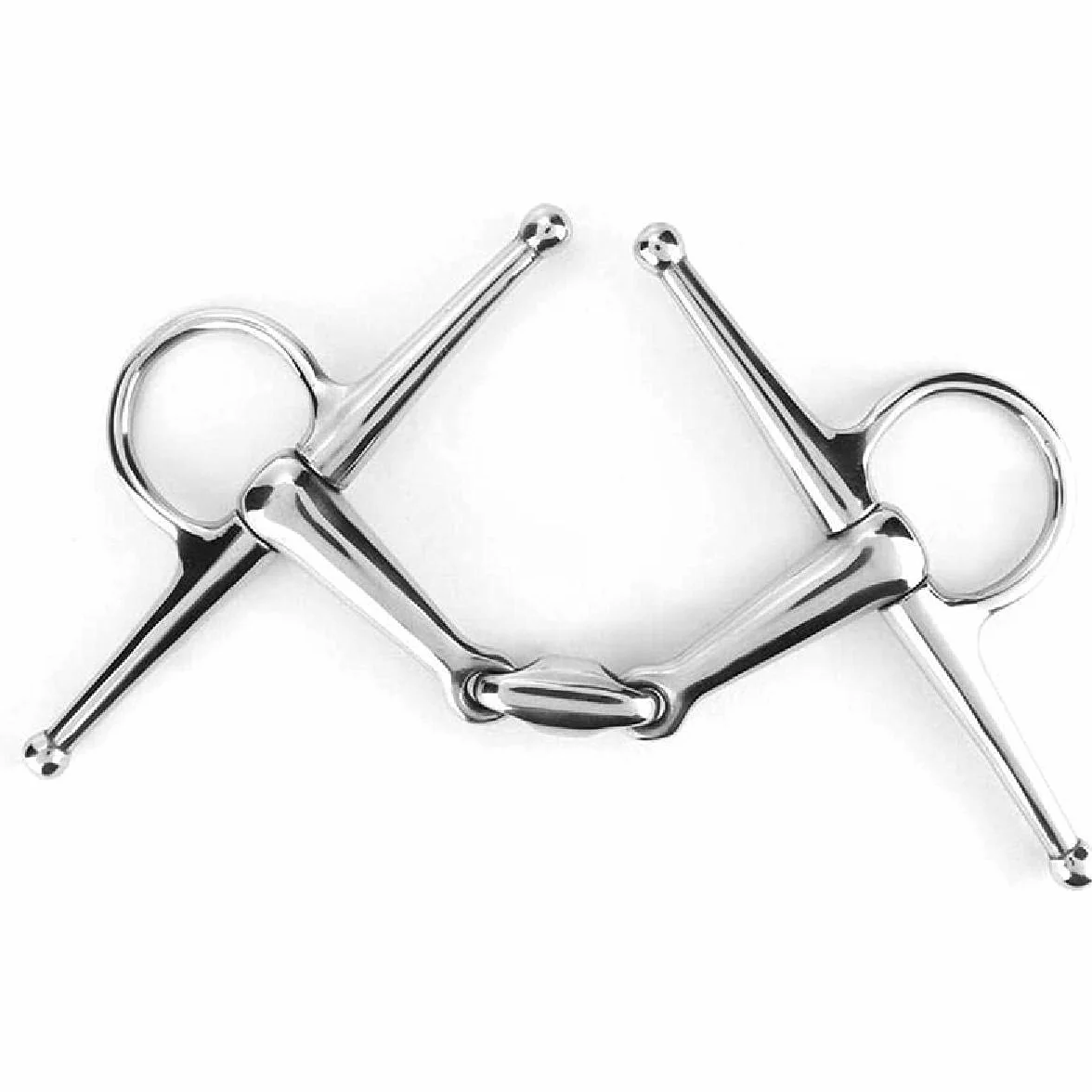 tooloflife Armatura a tre sezioni dell'acciaio inossidabile di 127mm, punte rotative del cavallo del snaffle del rullo della guancia completa, altezza dell'asta su entrambi i lati 180mm