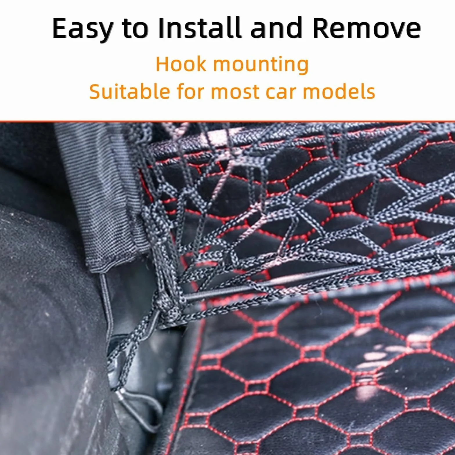Rete divisoria Auto Cani,per Fiat 600 Hybrid 2024 2025+ barriera Sicurezza Bagagliaio Auto Animali Rete Elastica Doppio Strato Ganci Regolabile