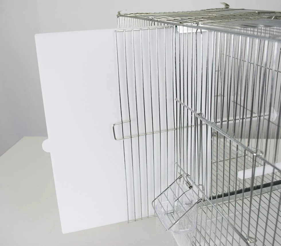 Pet's Solution - Gabbia Cova per Uccelli, Ideale per Allevamento e Predisposizione Modulare Verticale, con Divisori, Griglia e Vassoio Estraibili, Posatoi e Mangiatoie - Zincata