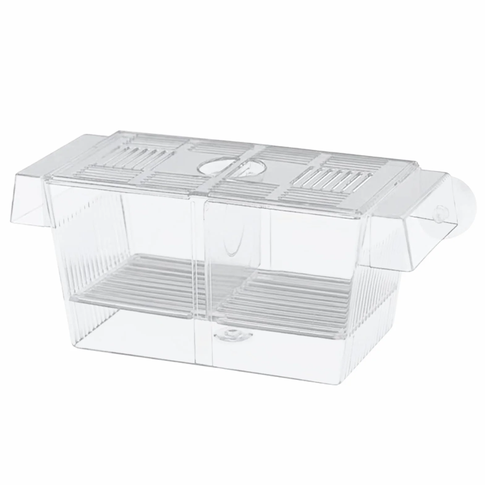 Fioriera in acrilico trasparente per acquario, per Guppy e Tropical Fish, grande, galleggiante, 17,3 x 10 x 10 cm