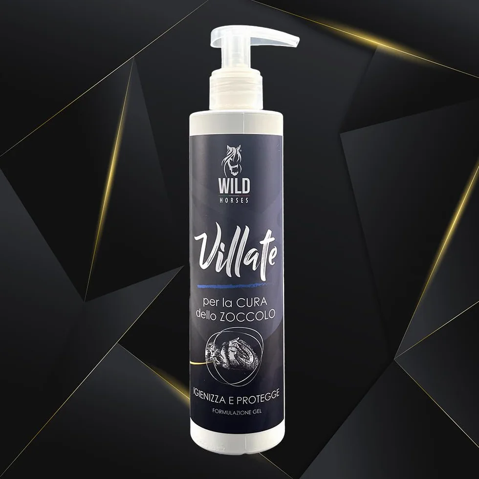 Wild Horses | Villate Gel, Lozione Detergente ed Igenizzante per la Pulizia e la Protezione del Fettone, Prodotto Pulente e Protettivo, Rimuove Impurità dallo Zoccolo, 250ml