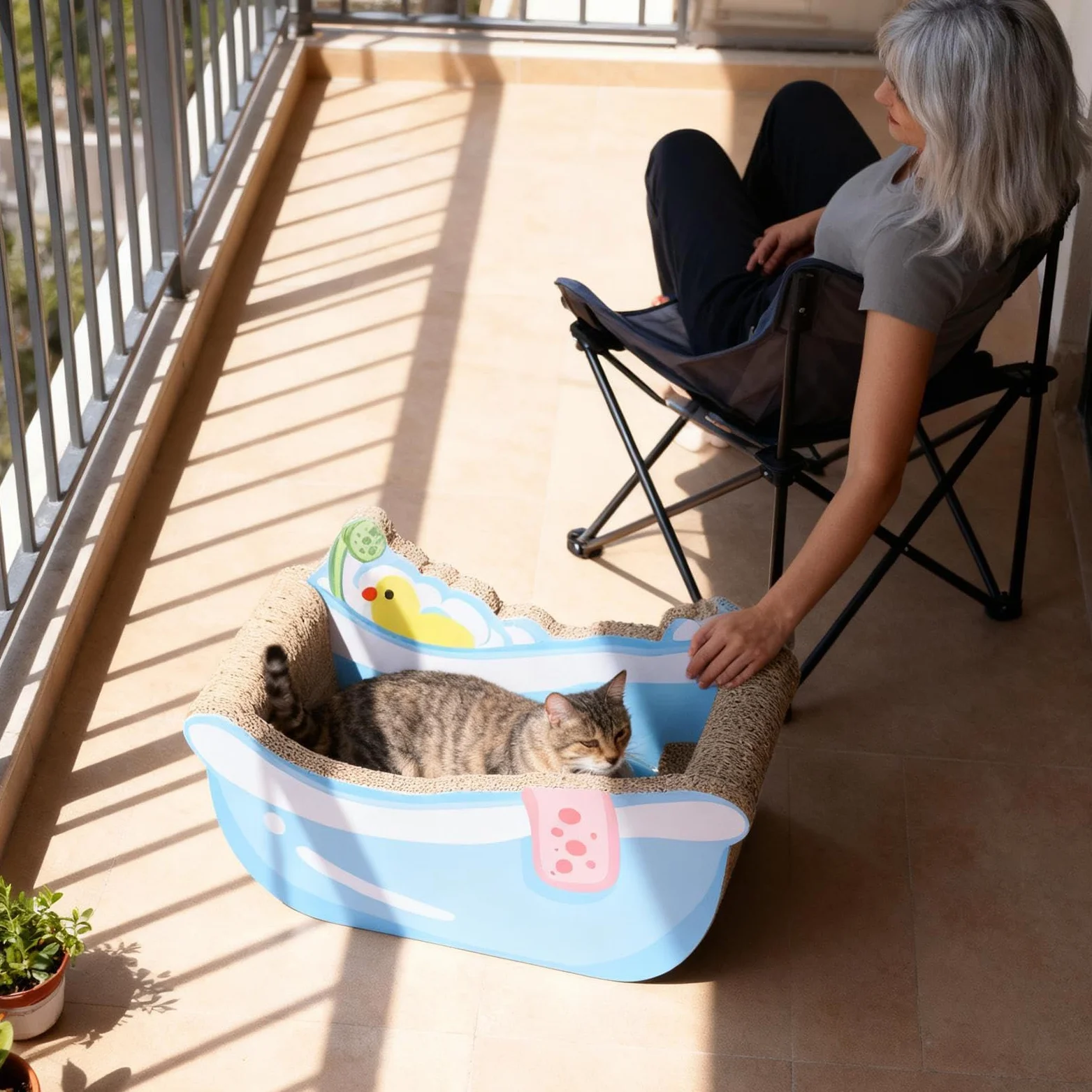 Piccolo Letto per Gatti | Carino con Gratta - Piccolo Letto Cane E Tiragraffi Gatto | per Gattini Cuccioli Cane Animali Domestici Interno Soggiorno Balcone Appartamento