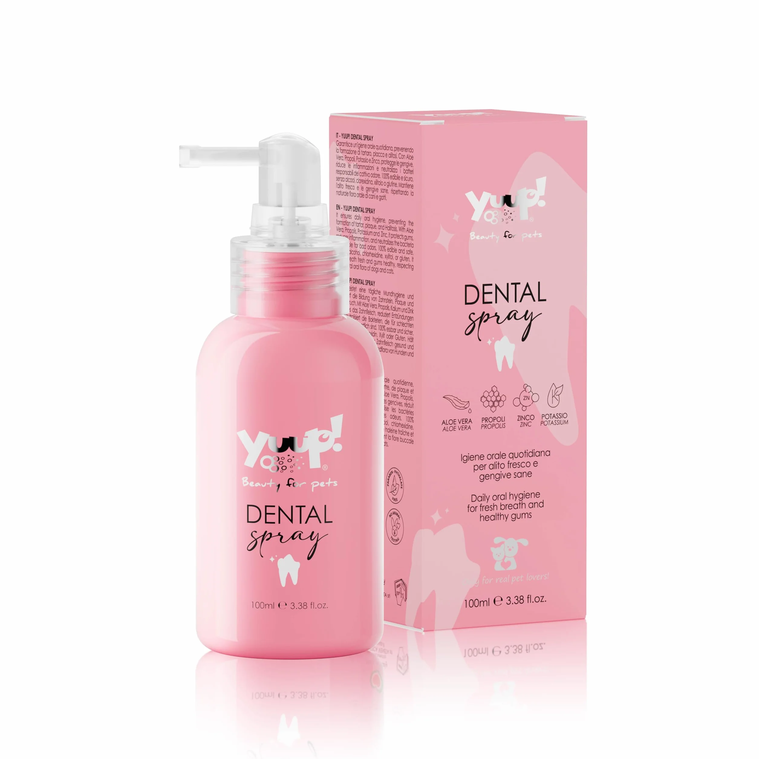 YUUP! Dental Spray 100 ml Dentifricio per Cani Spray Rimuovi Placca e Tartaro