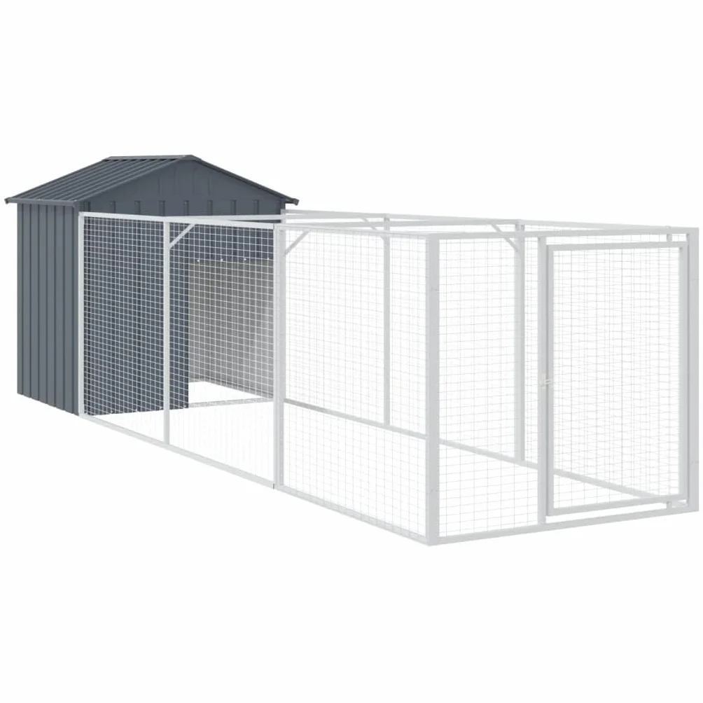 Gabbia per Cani da Interno con Tetto Antracite, Box e Recinto, Casetta 117x405x123 cm in Acciaio Zincato