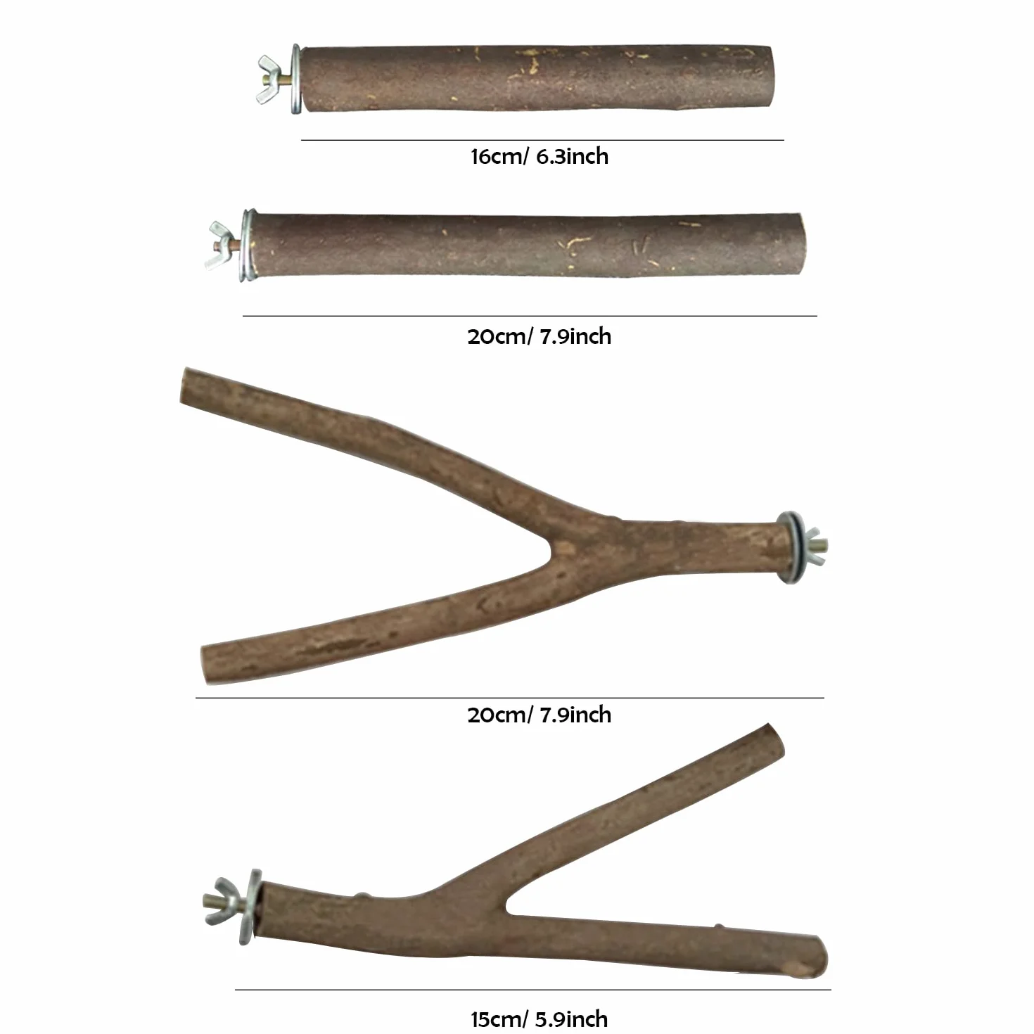 6 Pz Posatoi per Uccelli, Posatoi in Legno Posatoio per Pappagalli per Posatoi Legno per Pappagalli, Posatoi per Uccelli Legno Naturale, per African Parrot Birds