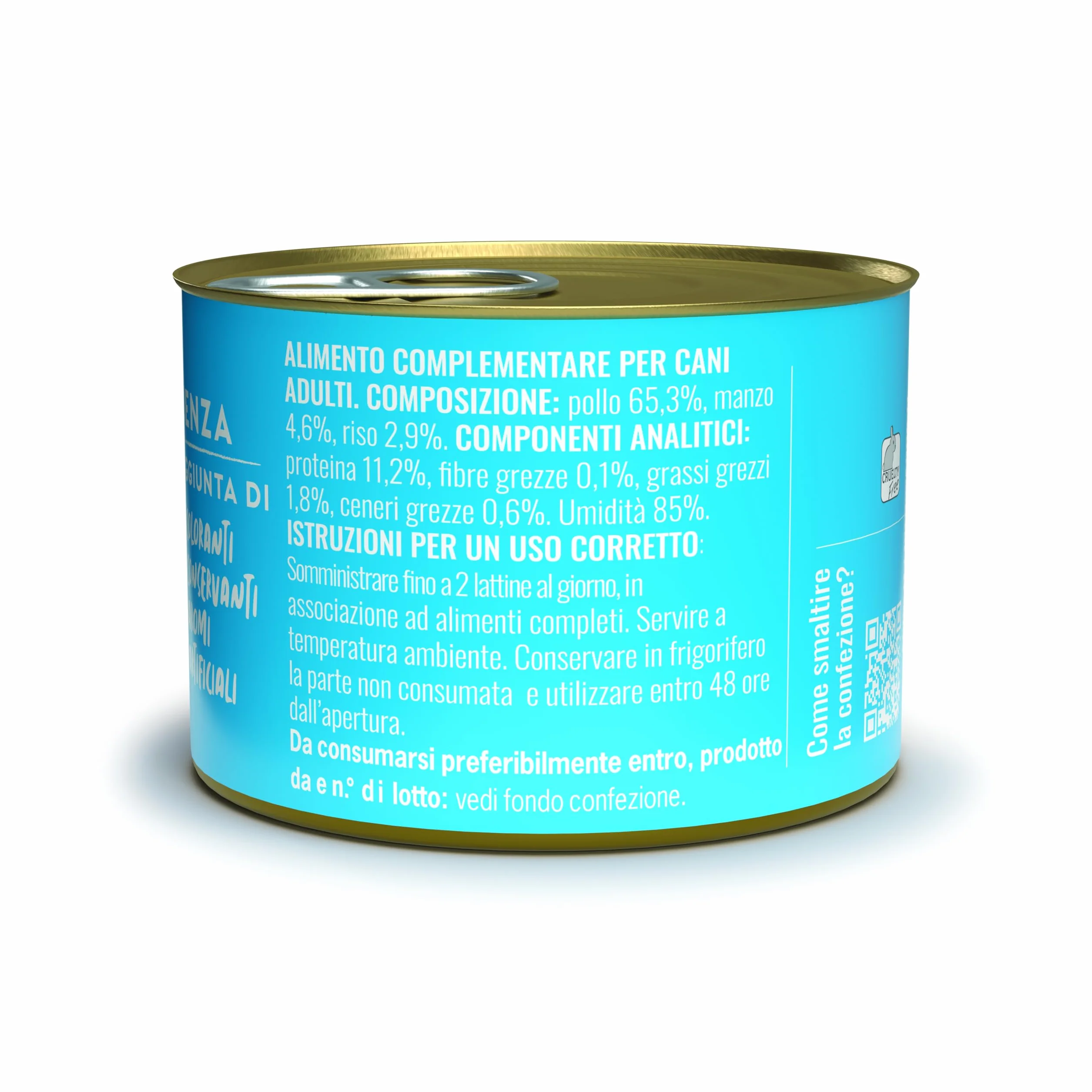 Adoc Naturally Premium, Alimento Umido Complementare per Cani, Filetti di Pollo con Manzo, 24 Lattine da 170 g, in Gelatina, Senza Conservanti e Coloranti