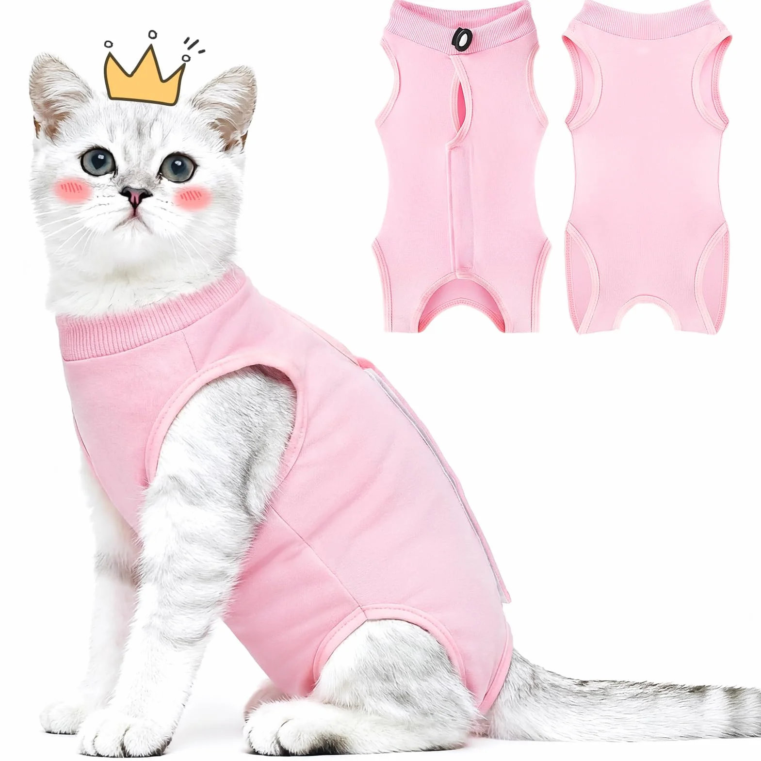 MELLIEX Tuta da Recupero per Gatti, Body Gatto Post Operatorio Sterilizzazione, Cat Recovery Suit Vestito Gatto per Impedire Leccare Ferita Addominale Dopo l'intervento Chirurgico