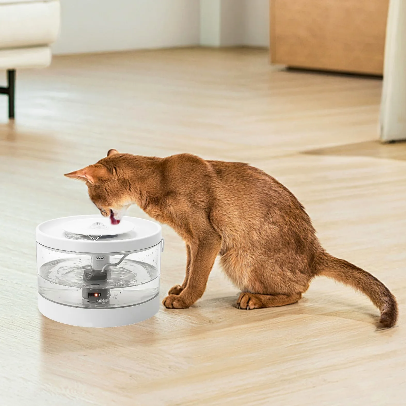 Distributore D'Acqua Per Animali Dispenser Intelligente Silenzioso Grande | Abbeveratoio Automatico Per Per Gatti Cani Cuccioli Interno Casa Soggiorno Pavimento Angolo
