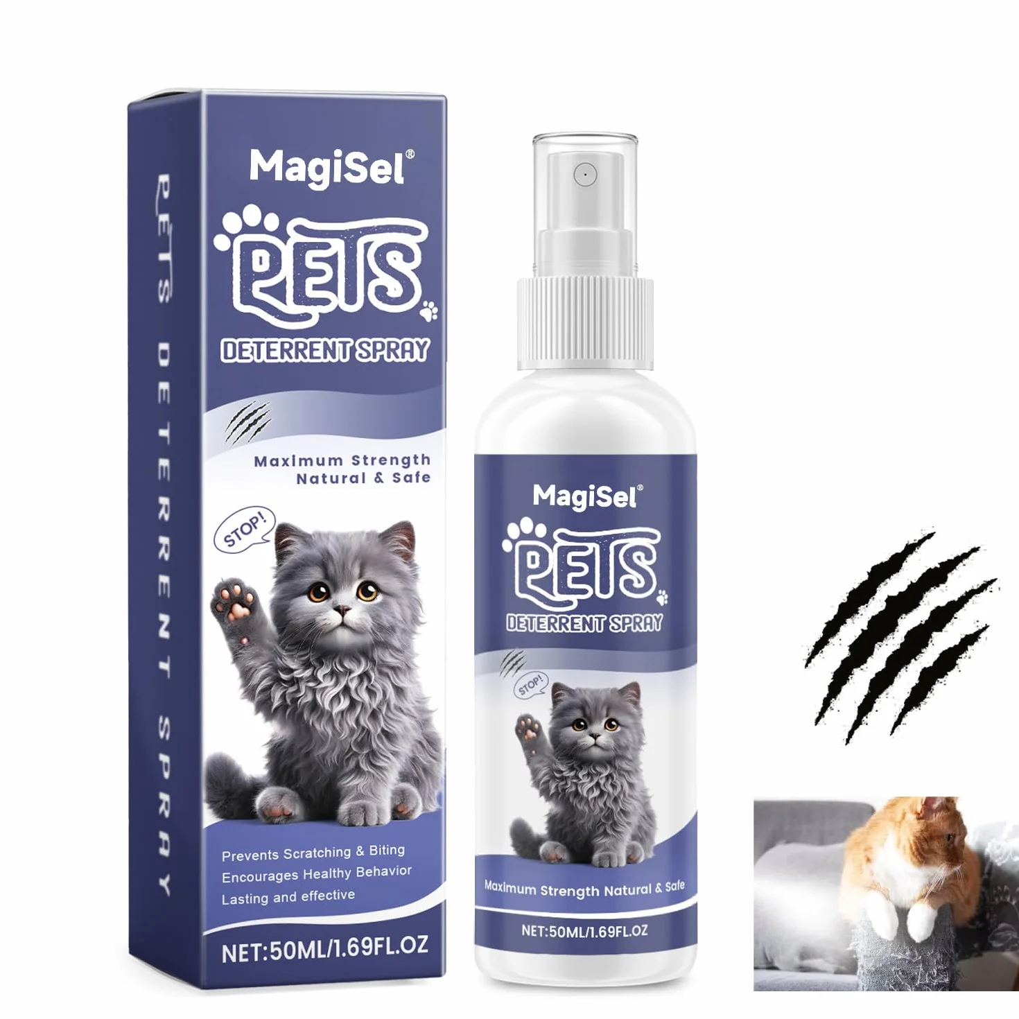 Spray repellente per gatti, protezione antigraffio per divano e gatti, anti-graffio, anti-graffio, anti-graffio, anti-graffio, protegge per interni ed esterni, adatto per divani, pavimenti, mobili