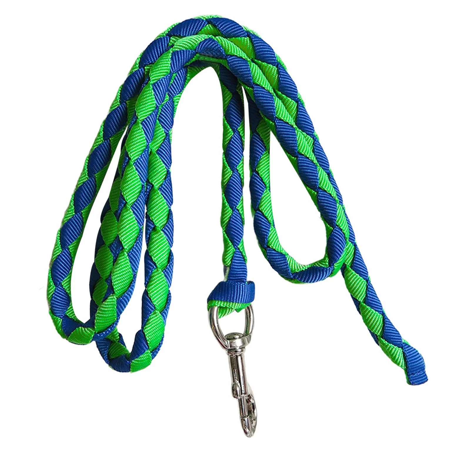 Corda per Cavallo con Attacco a Clip Sicuro, 2.5 m Verde e Blu