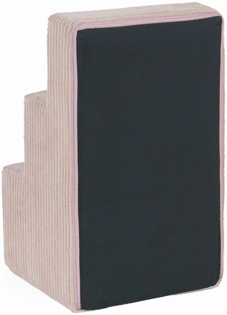 Scaletta Scale 3 gradini per Cane Gatto Animali Domestici Poliuretano Leggera (Colore: Rosa Chiaro (Velluto a Coste))