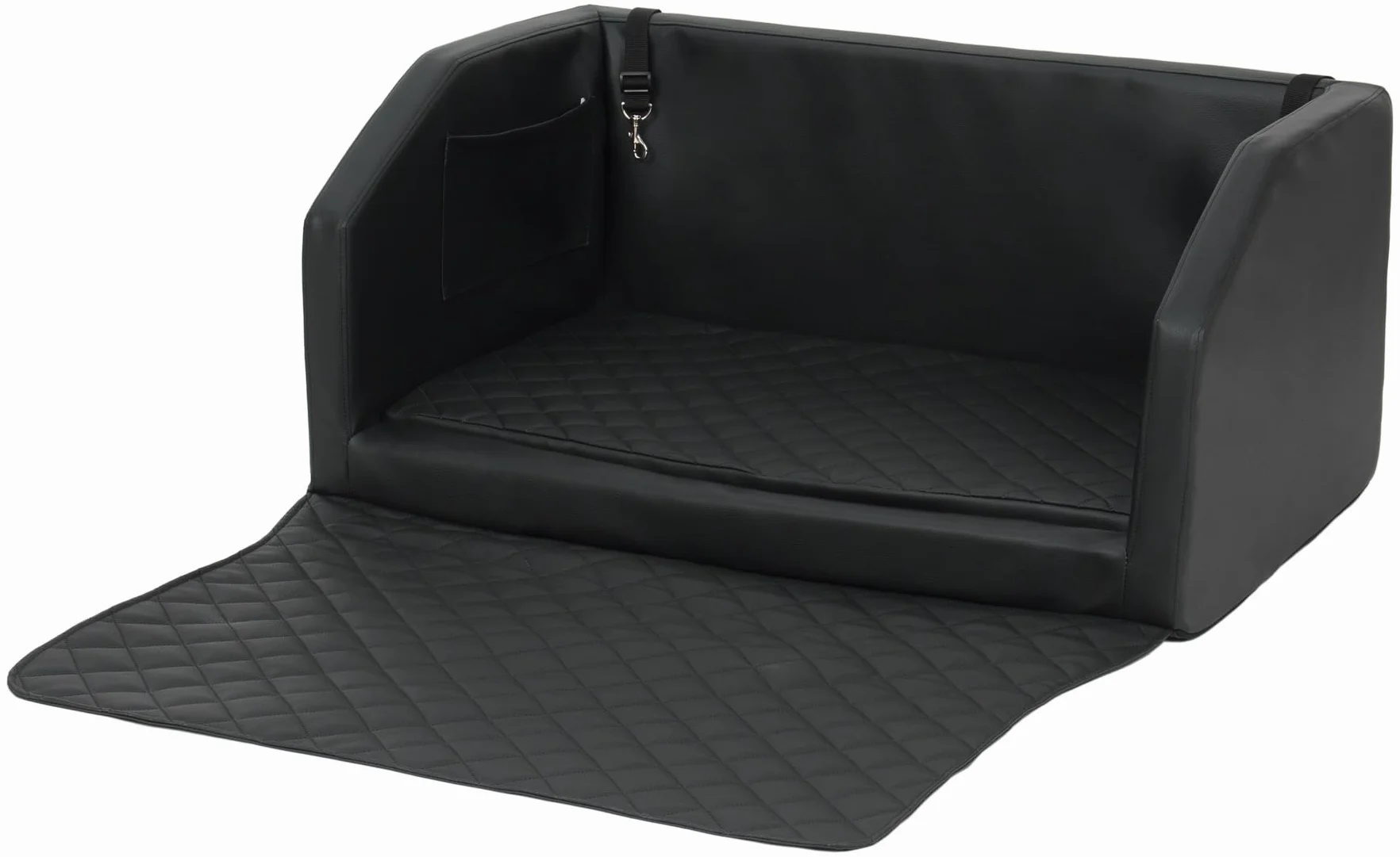 Velinda Trasportino Auto per Cani Materasso Bagagliaio Letto Macchina Cintura 90x55cm (Colore: Nero)