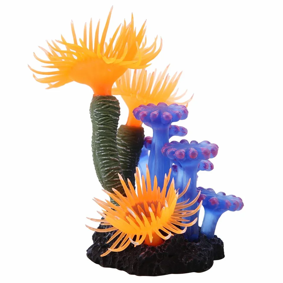 CHICIRIS Decorazione per Acquario di Corallo Artificiale, Ornamento Realistico in Silicone