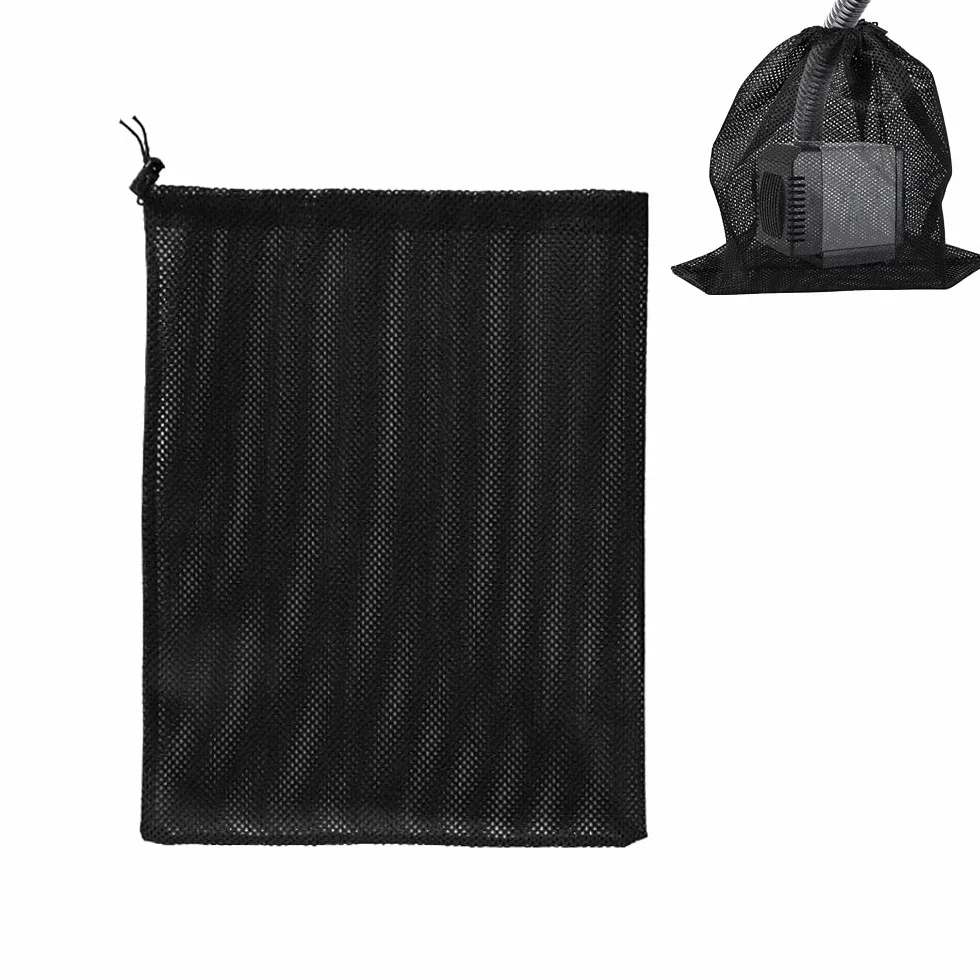 Borsa per pompa, sacchetto a rete per filtro della pompa, sacchetto per filtro per pompa per laghetto, accessori per filtri per pompa dell'acqua per uso domestico (41 x 31 cm, nero)