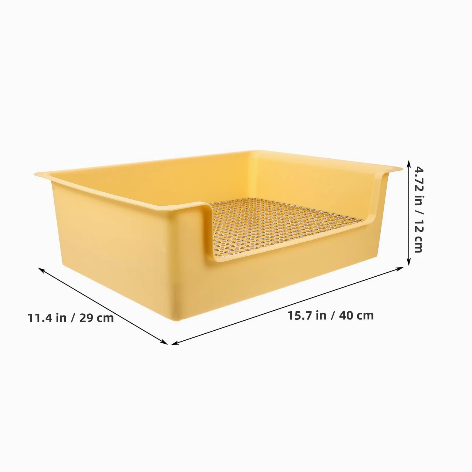 Toilette per Conigli in Plastica Gialla Rettangolare Ampio Spazio attività e Design Portatile per Piccoli Animali da Interno in Bagno o Ufficio