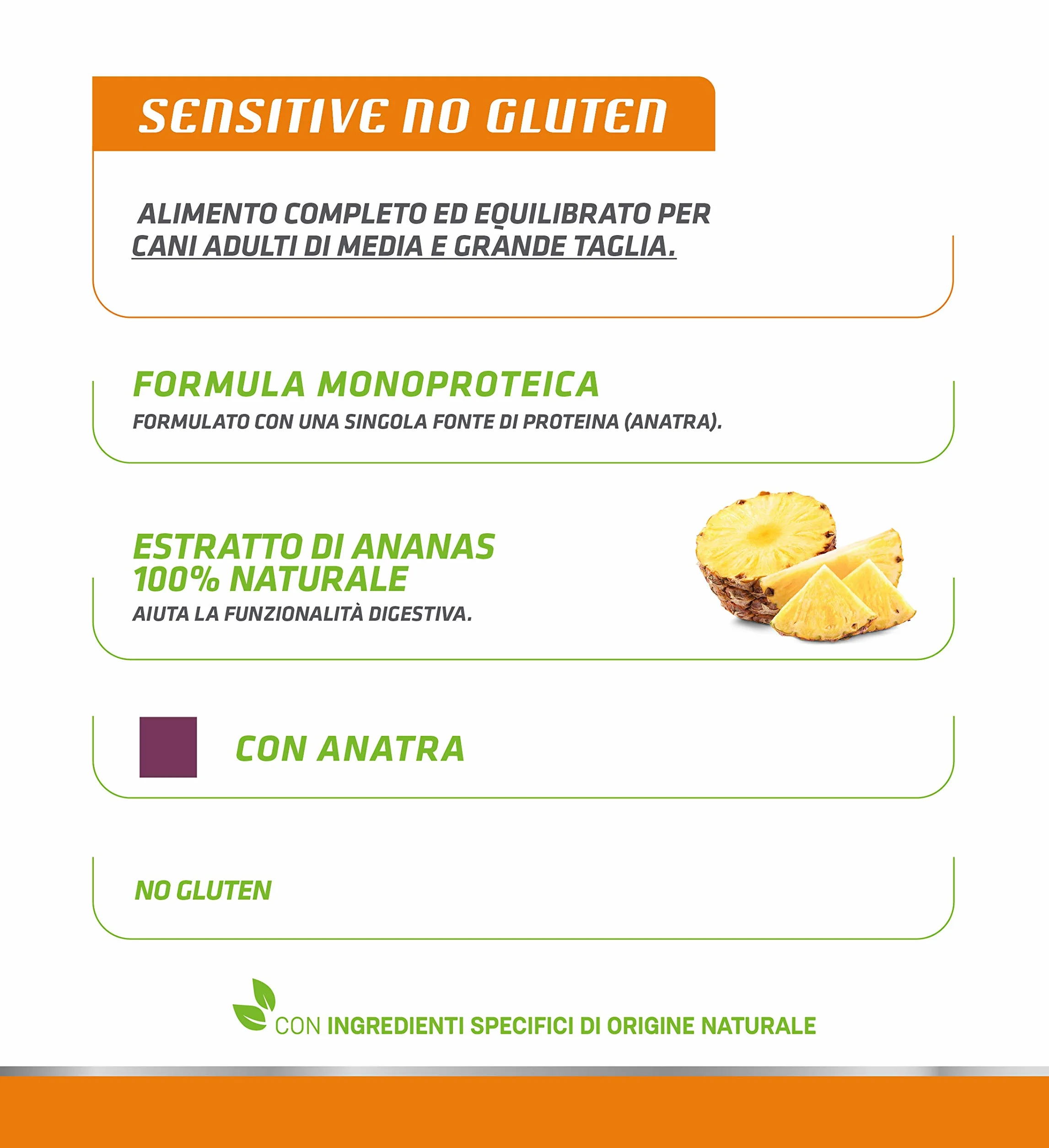 Natural Trainer Sensitive No Gluten Medium Maxi Cibo Umido per Cani con Anatra e Cerali Integrali 12 x 400 g