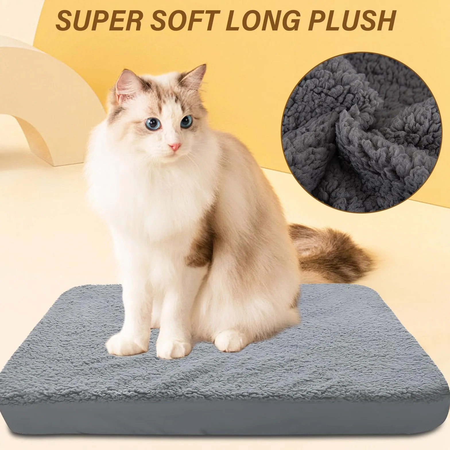 Rivestimento di ricambio per cuccia per cani, materasso di ricambio per cani, morbido rivestimento in peluche, 91 x 68 cm, ricambio per letto per cani, in spugna scamosciata, per casse dei cani, pad