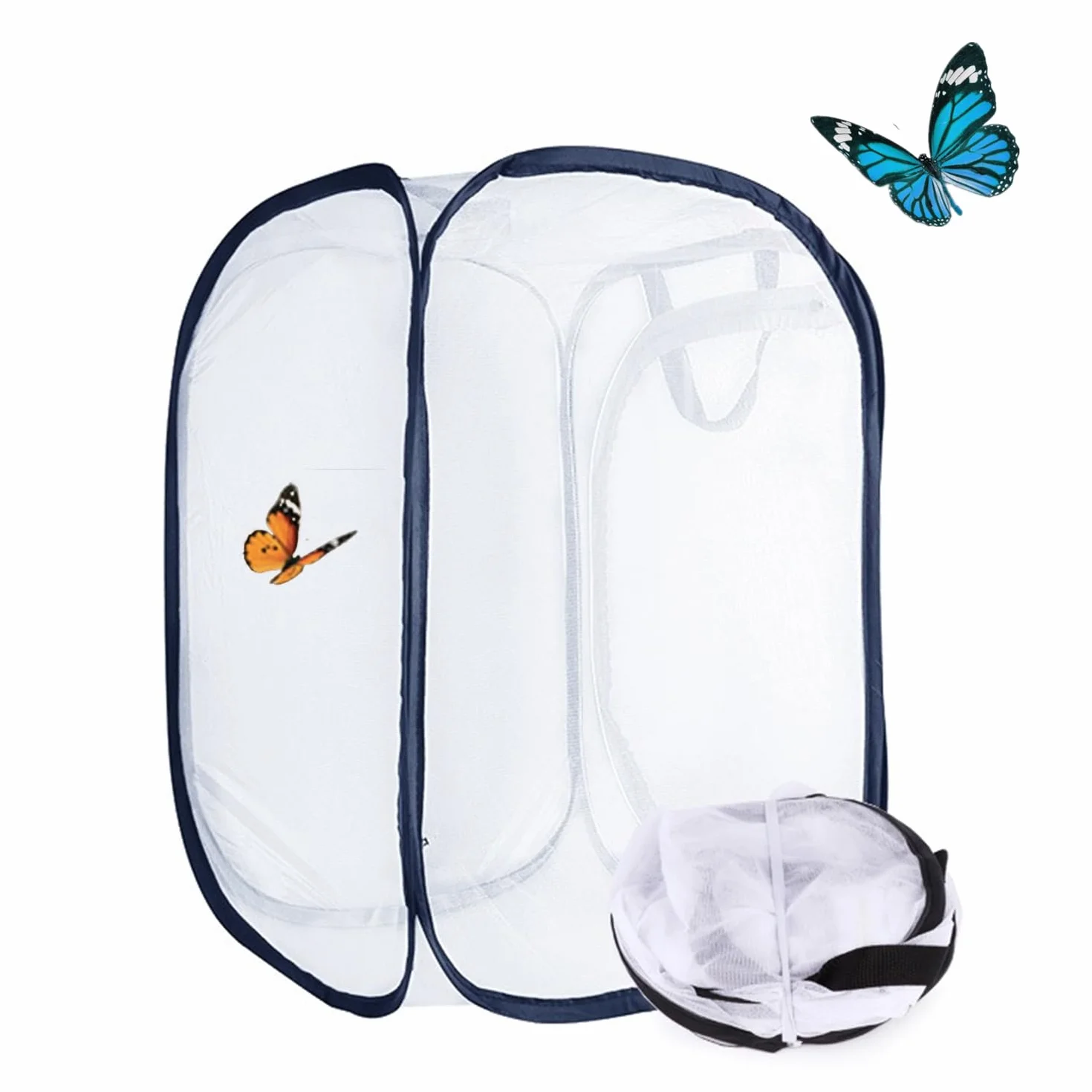 40x40x60 cm Gabbia Pieghevole per Farfalle e Insetti - Habitat di Allevamento con Ventilazione
