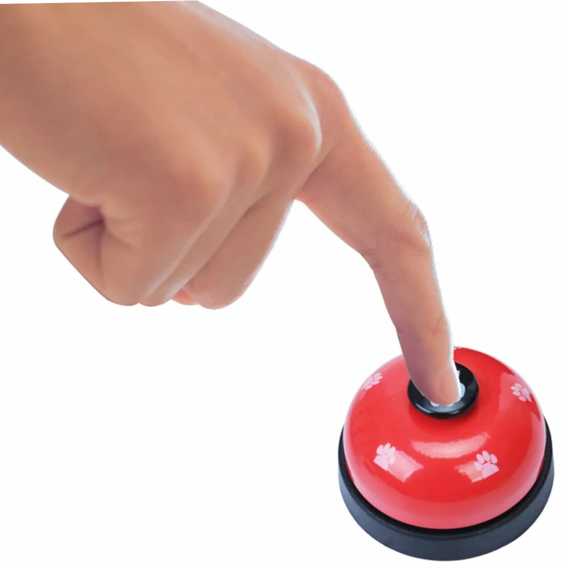 Campanello per Addestramento Cani e Gatti con Base in Gomma Antiscivolo - Anello Trasparente per Porta Animali Domestici Rosso