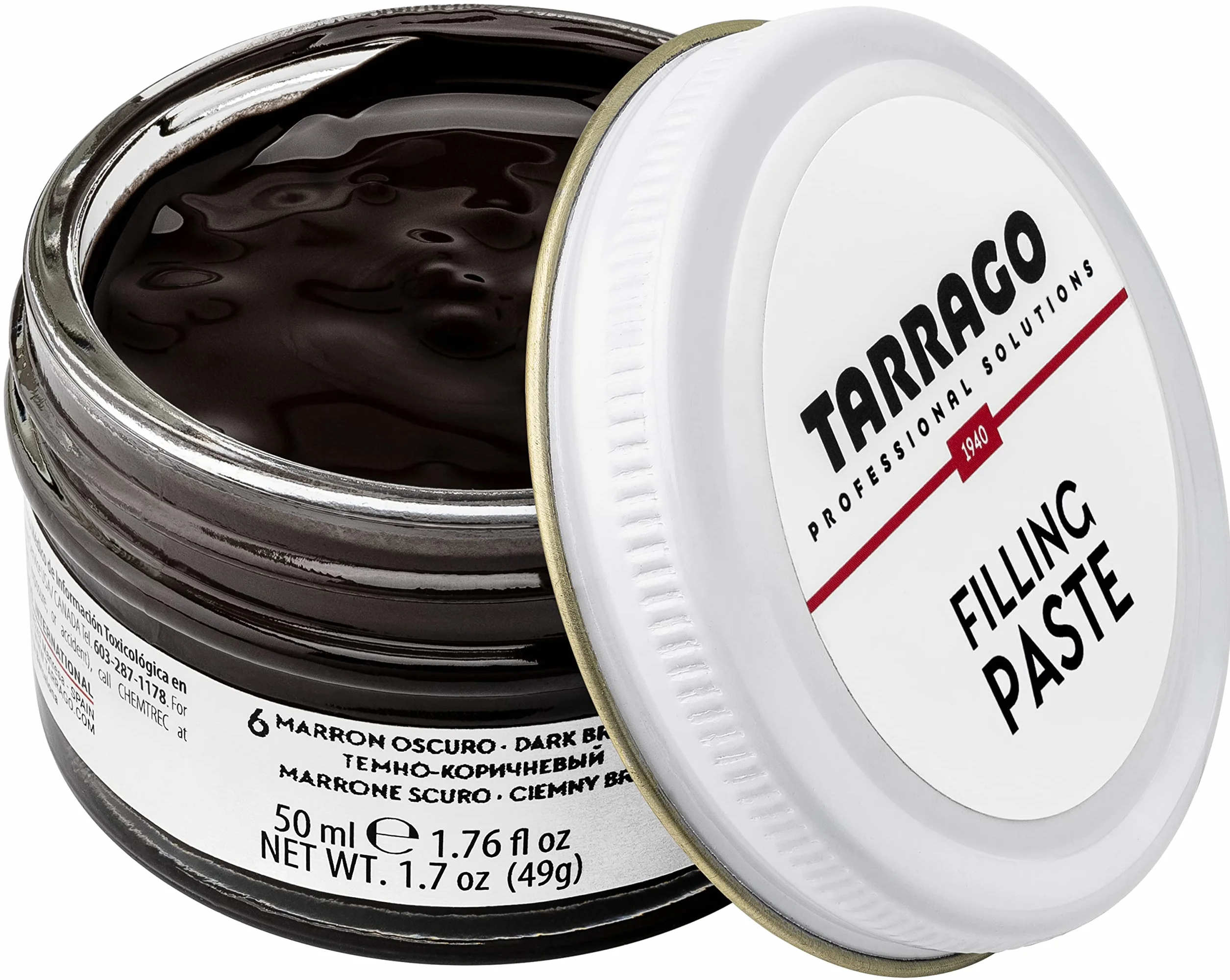 Tarrago Pasta Ripiena Barattolo 50 ml Pasta riempitiva per pelle sintetica e gomma