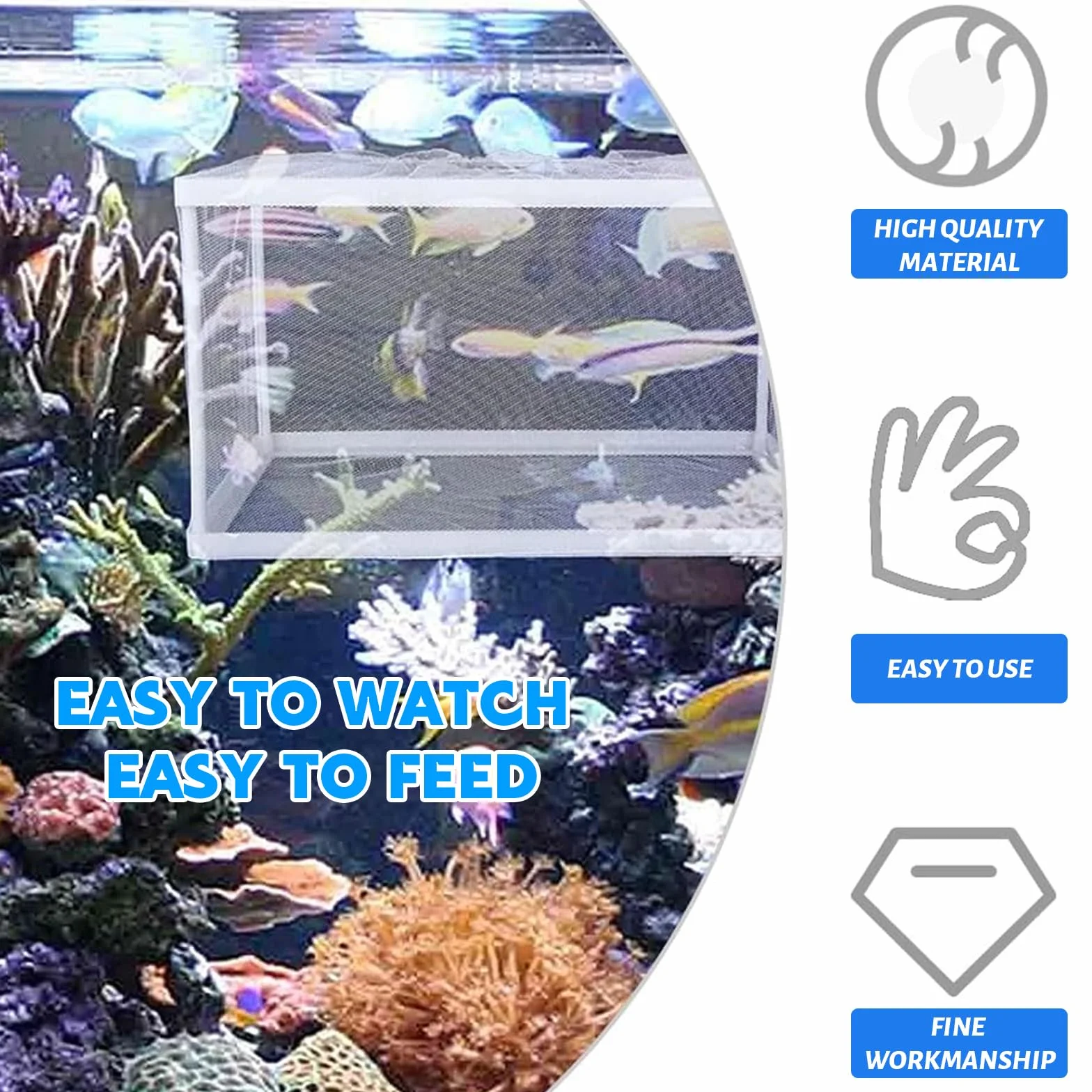 2Pz Sala Parto Acquario Plastica Nursery Acquario Rete di Allevatori per Acquari, Scatola di Allevamento di Isolamento per Pesci, Acquario Allevamento Incubatore con Ventosa,14,5cmx15,5cmx16cm