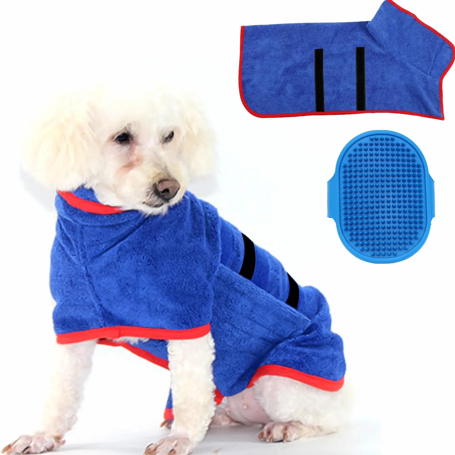 BDSHUNBF Accappatoio per Cani in Microfibra con Velcro,Accappatoio Cane,Super Assorbente e Ad Asciugatura Rapida,Accappatoio per Cani e Gatti,Abbigliamento Asciugamano Morbida,Asciugamano per Cani
