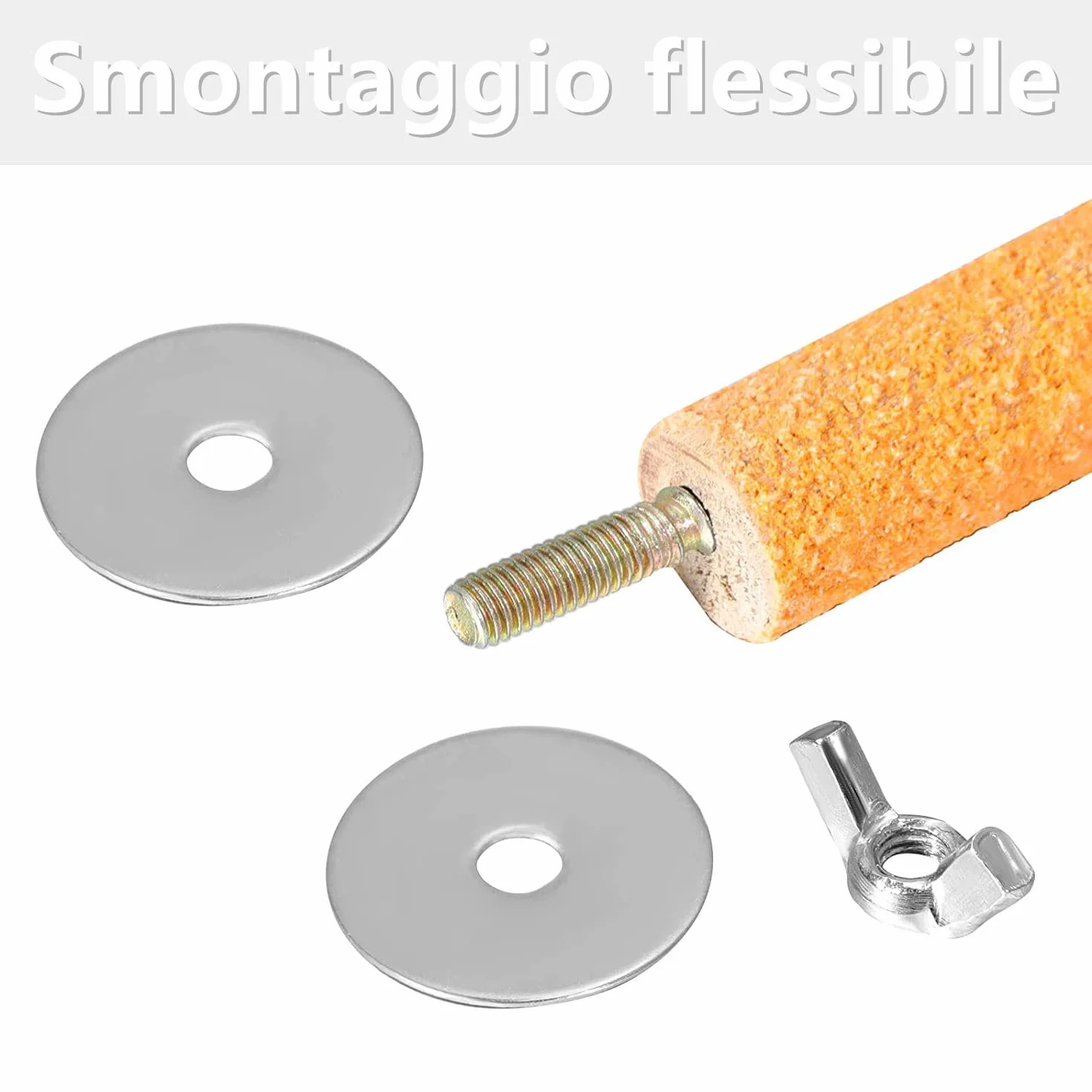 5 Pezzi 20cm Posatoi Pappagalli Giochi Trespoli Naturale Paw Grinding Giocattolo per Pappagalli Uccello Masticare Giocattoli della Viene fornito con un collare per pappagalli, Colore casuale