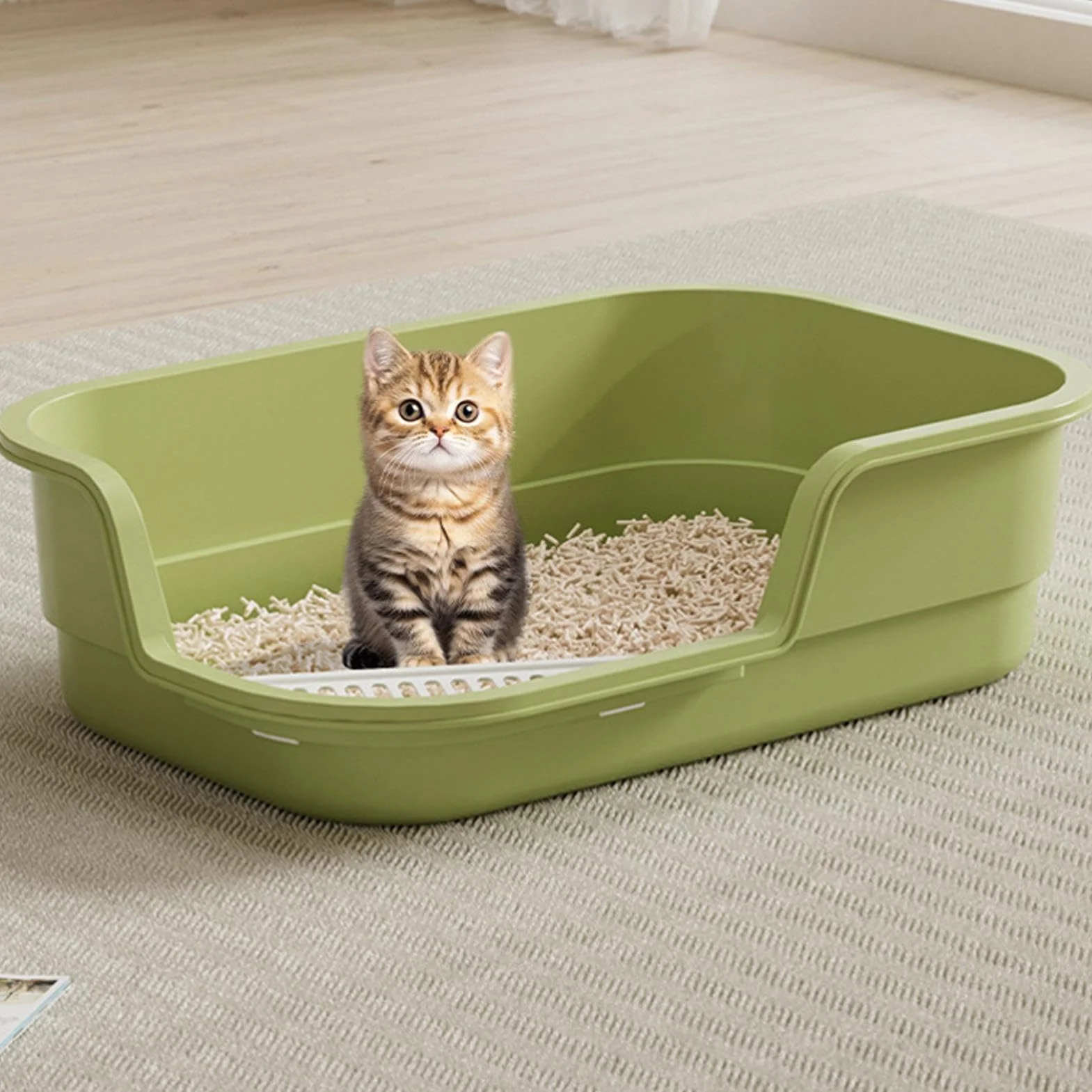 Grande Lettiera Per Gatti,Semi-Chiusa Con Bordi Alti E | Lettiera Con Bordi Alti Per Gatti | Per Interni Gattini Animali Anziani Casa Ufficio Appartamento Hotel Soggiorno Balcone