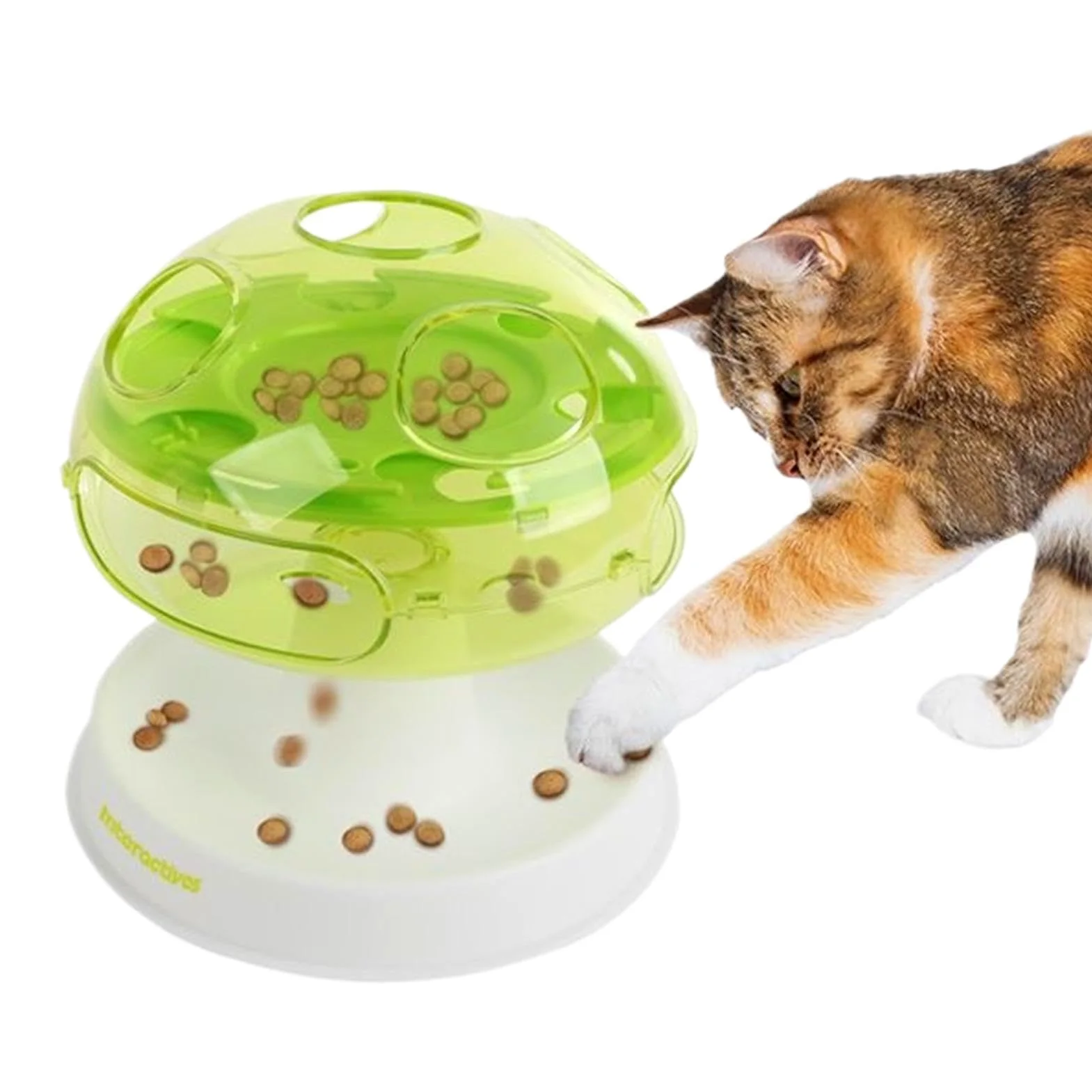 Mangiatoia Lenta per Gatti Interattivo per Snack con Funzione di | Snack Dispenser per Gatti Simulazione di Caccia per Soggiorno