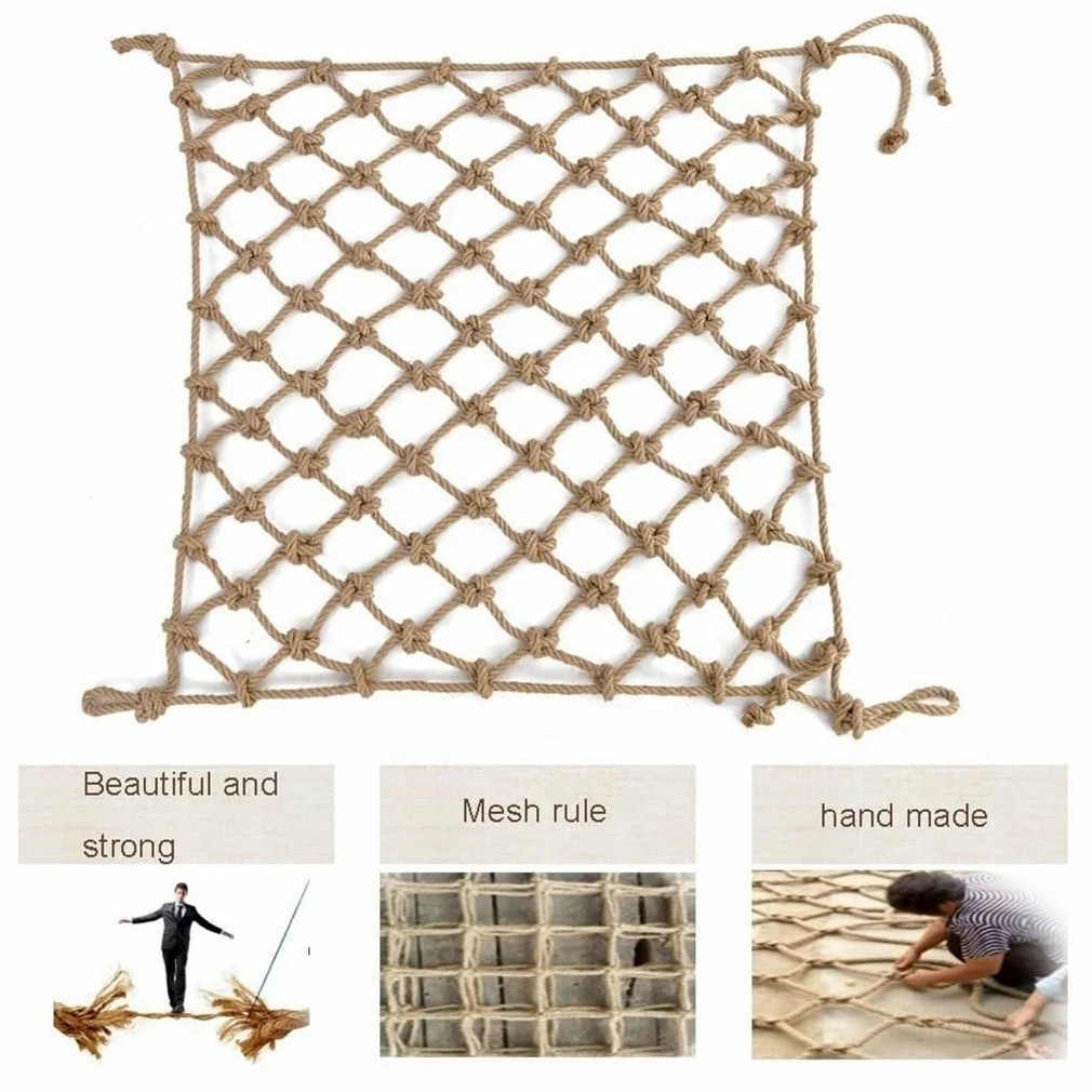 Balkon Rete di sicurezza per piante rampicanti, in corda di canapa, decorazione e accessori per pareti/terrazze, durevole protezione anticaduta per spazi esterni