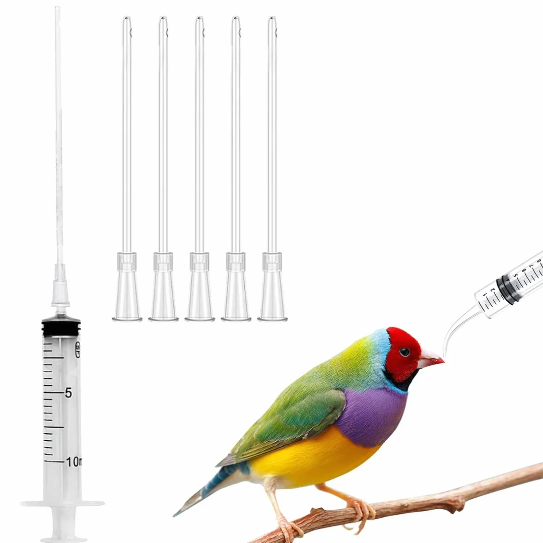 WUSJCOF 6 Pezzi Strumento per Alimentazione Manuale, Alimentatore per Pappagalli e Pulli, Tubo per Veloce, Siringhe per Uccelli Domestici Giovani,Contiene 1 tubo da iniezione da 10 ml