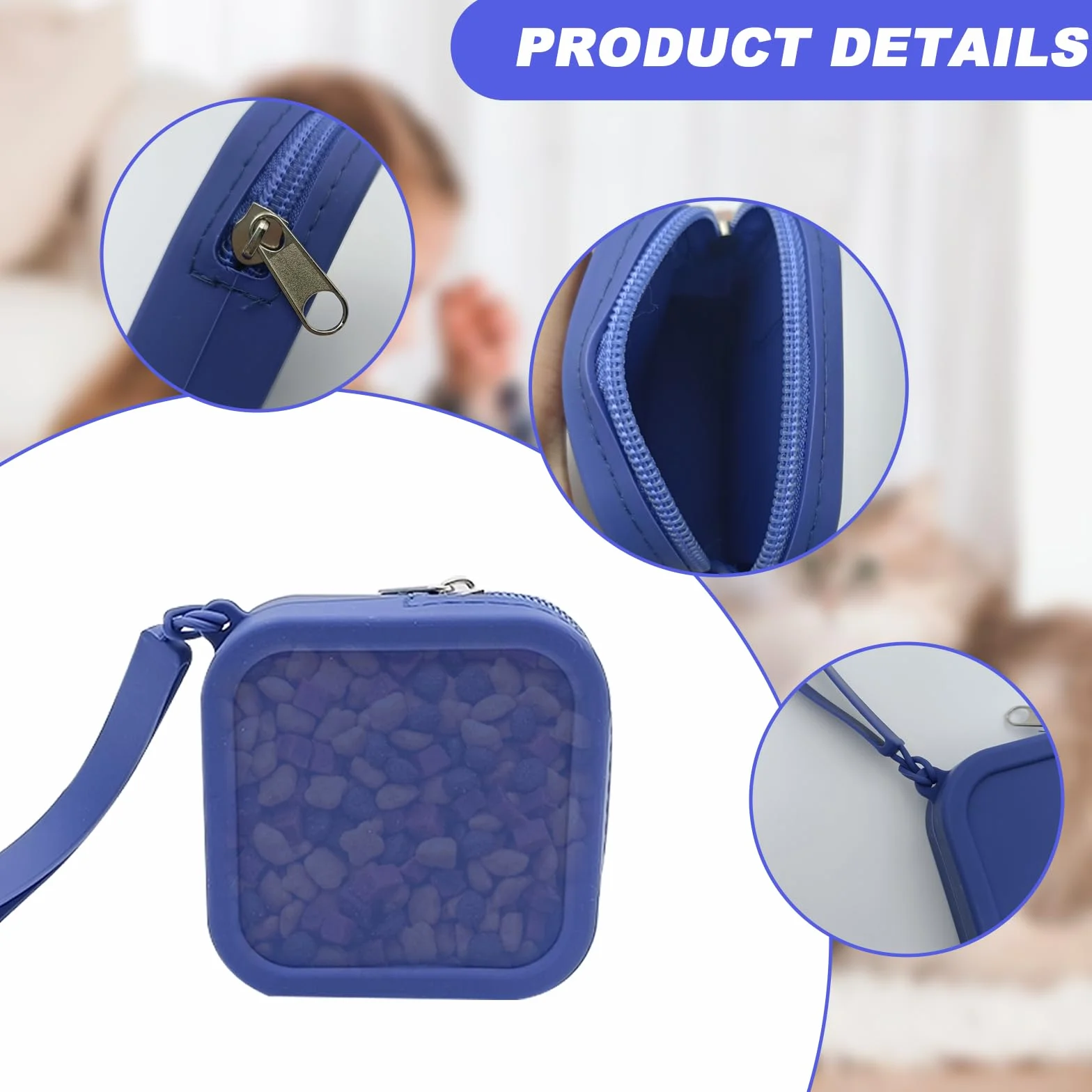 2PCS Custodia in Silicone per Cani, Portatile Porta Premietti per Cani e Gatti, Facile da Pulire, Design con Cerniera, Borsa da Allenamento Portatile, 9 * 9 * 3cm