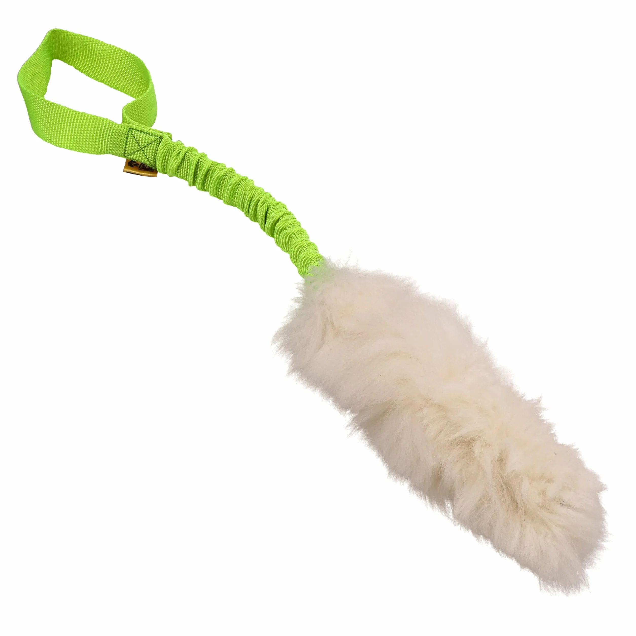 Dingo 15581 - Giocattolo per cani, in pelle di pecora con elastico verde, motivazione agilità, per allenamento e divertimento