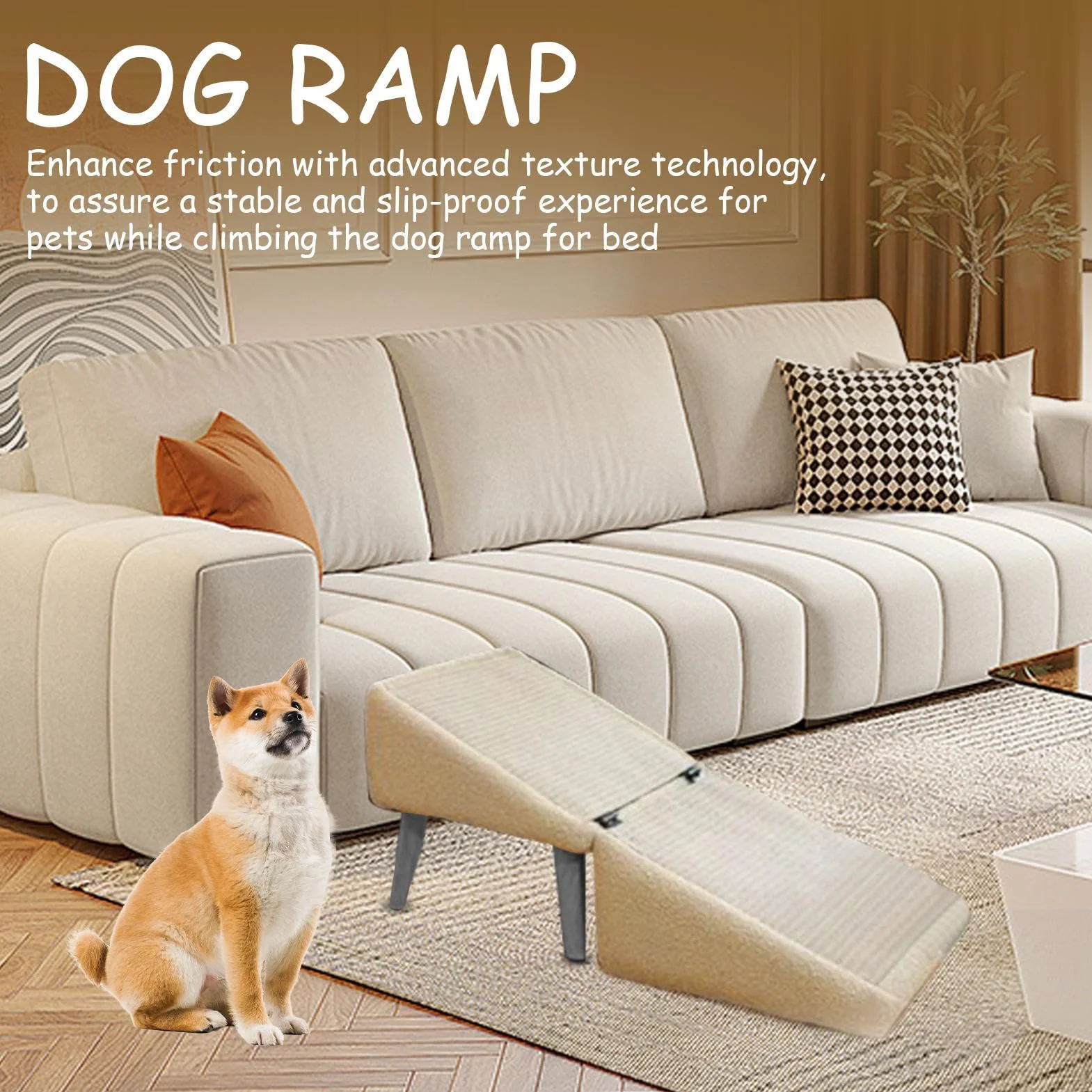 Rampa Per Cani, 30X30X35CM Rampa Cani Per Divano, Gradini Pieghevoli Canis Legno Pouf Diviso Per Lettos, Canis Antiscivolo Scale Gatti Rampe Divano Sedia Sicura, Per Interni Ed Esterni