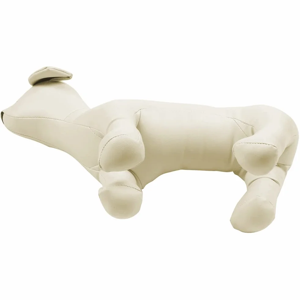 Leather Cane Manichini Posizione in Piedi Modelli di Cane Giocattoli Negozio di Animali Negozio Manichino Bianca S