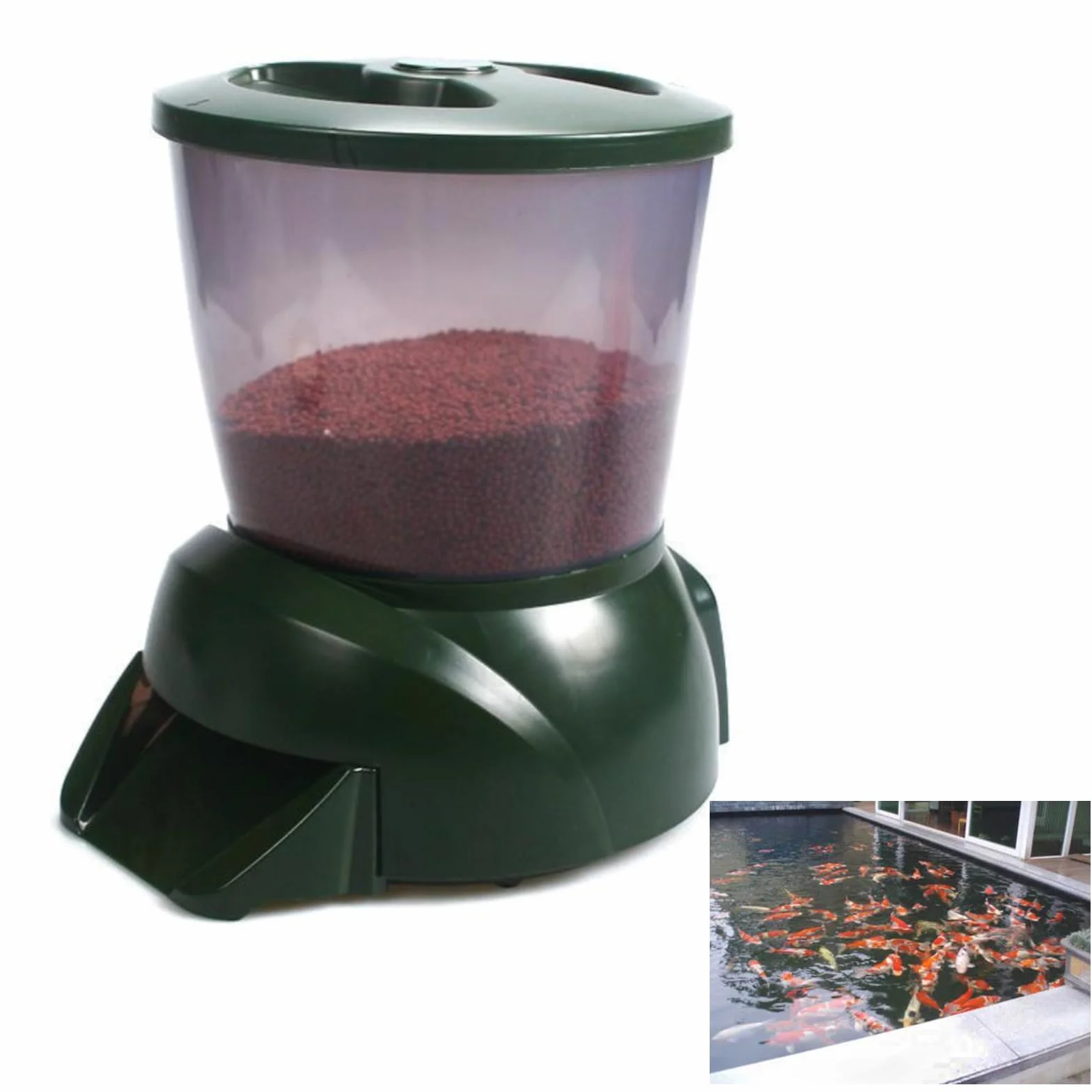 Alimentatore Automatico per Laghetti, Pond Fish Feeder 4.5L a Batteria