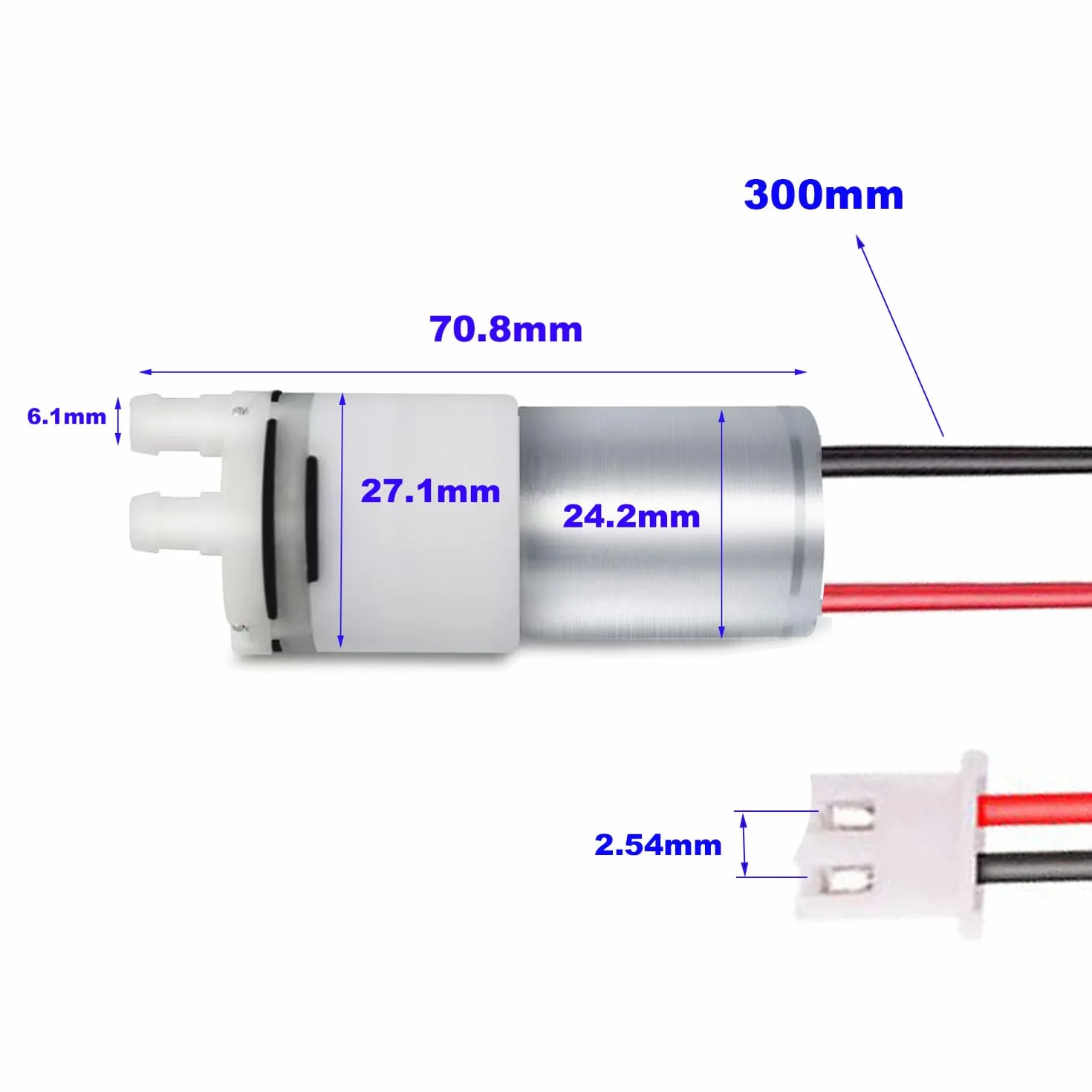 RUNCCI-YUN 2 pezzi DC 12V Mini Elettrica autoadescante Pompa Acqua a Membrana per tè macchina per acquario Aquarium, Fish Tank Fountain（Con terminali precablati）