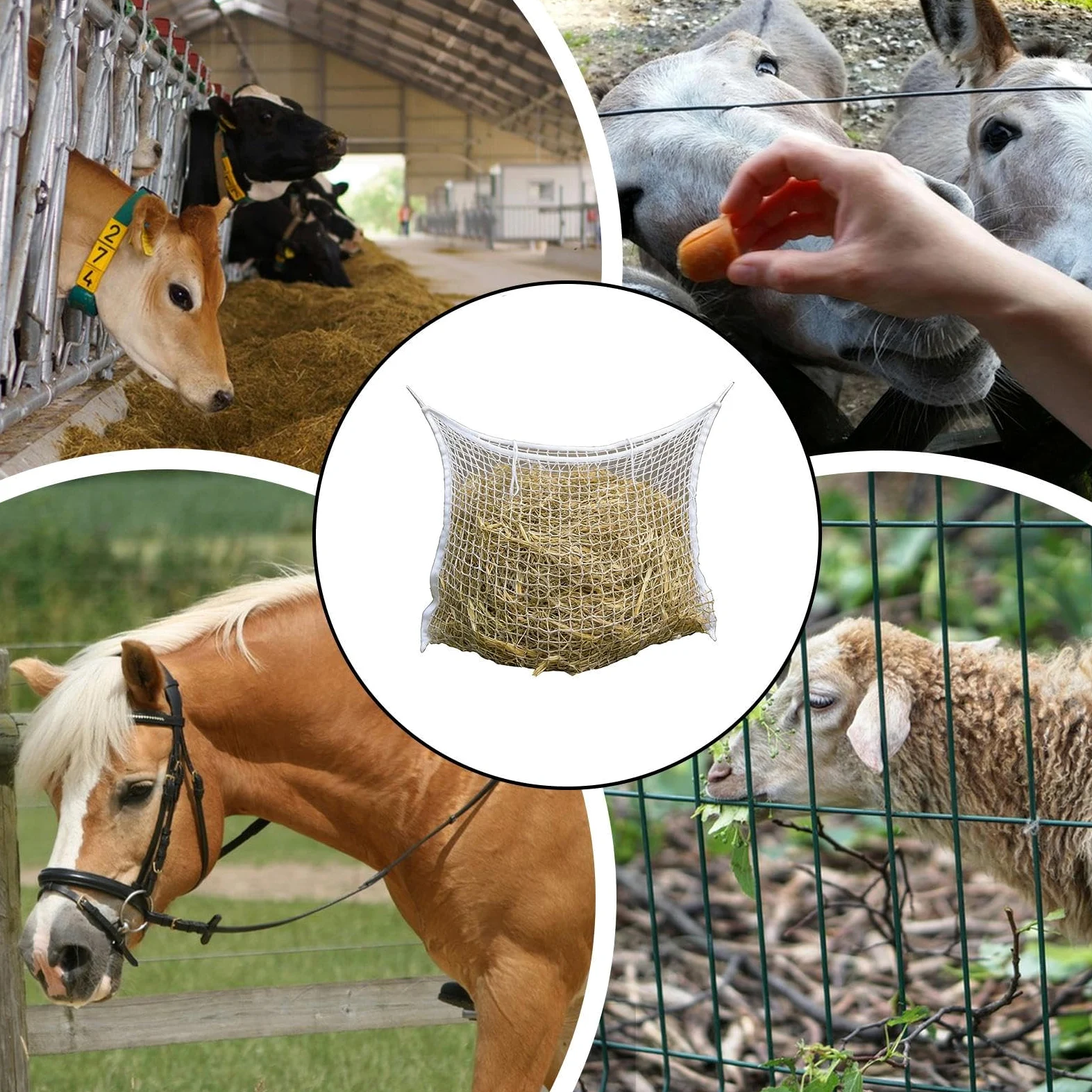 Sacca Portafieno per Resistenti, con una elevata capacità di carico e a | Mangiatoia per fieno per capre resistente per box, recinti, rimorchi, stalle, pascoli, fienili, capre e cavallo
