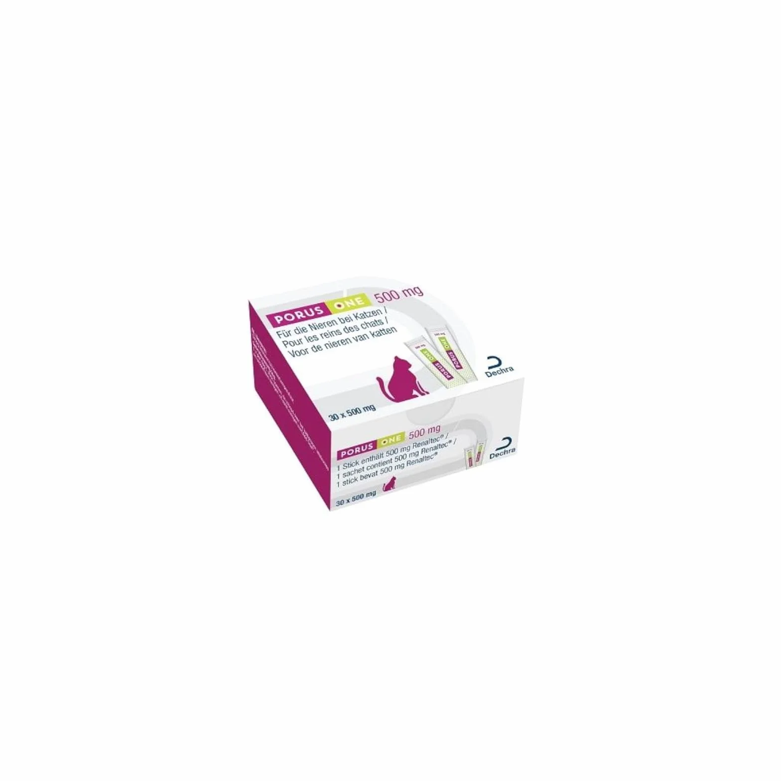 Porus One | Confezione Doppia | 2 x 30 x 500 MG | Alimento complementare a Basso Contenuto proteico per Gatti | per Gatti con Problemi renali | per ridurre L'Aumento delle tossine uremiche