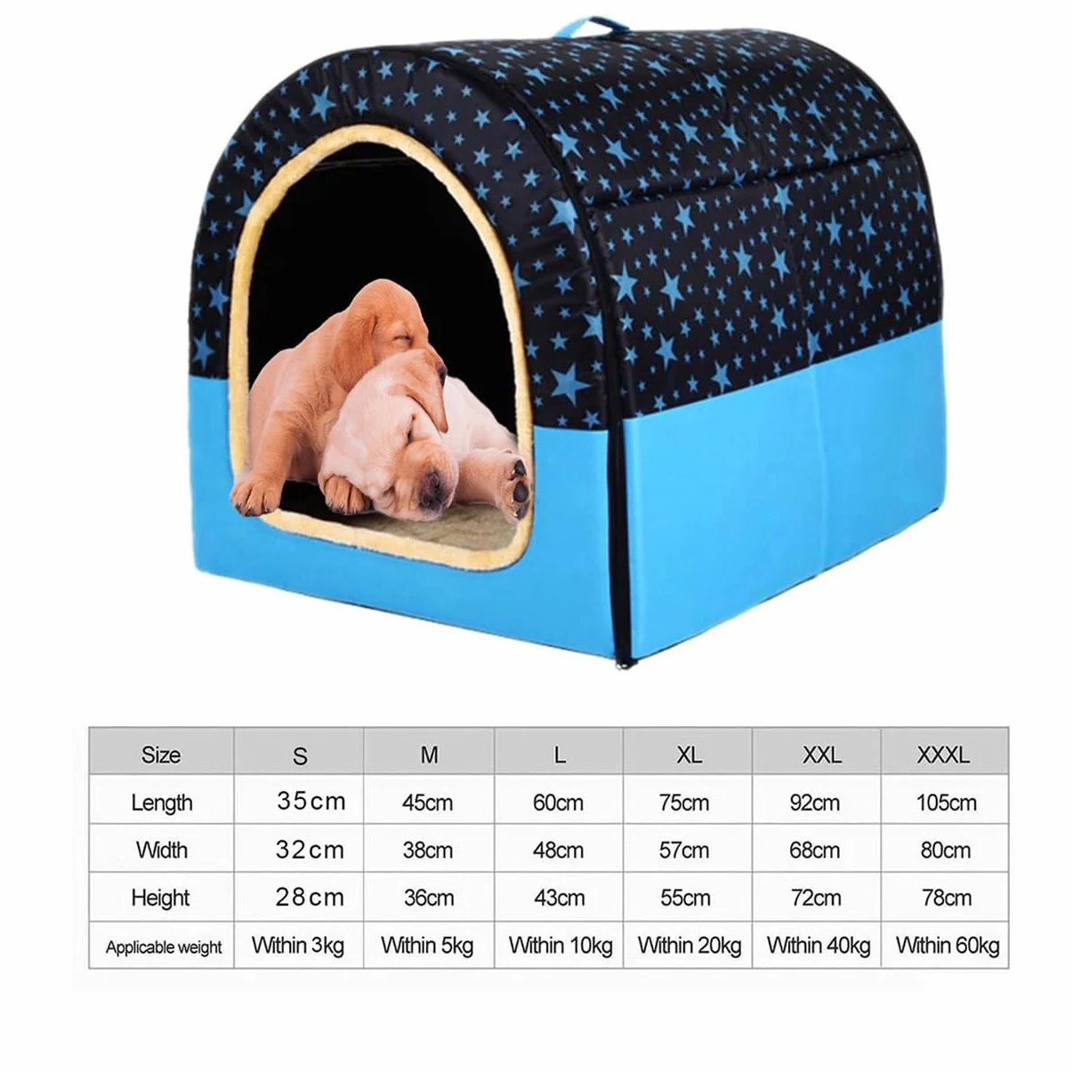 Cuccia per Cani Extra Large, Lussuosa Cuccia per Cani di Taglia Grande, XL Cuccia per Cani Grande Letto per Cane Rifugio per Gatti per Cani di Taglia Grande e Media, Interno Esterno (XL(75