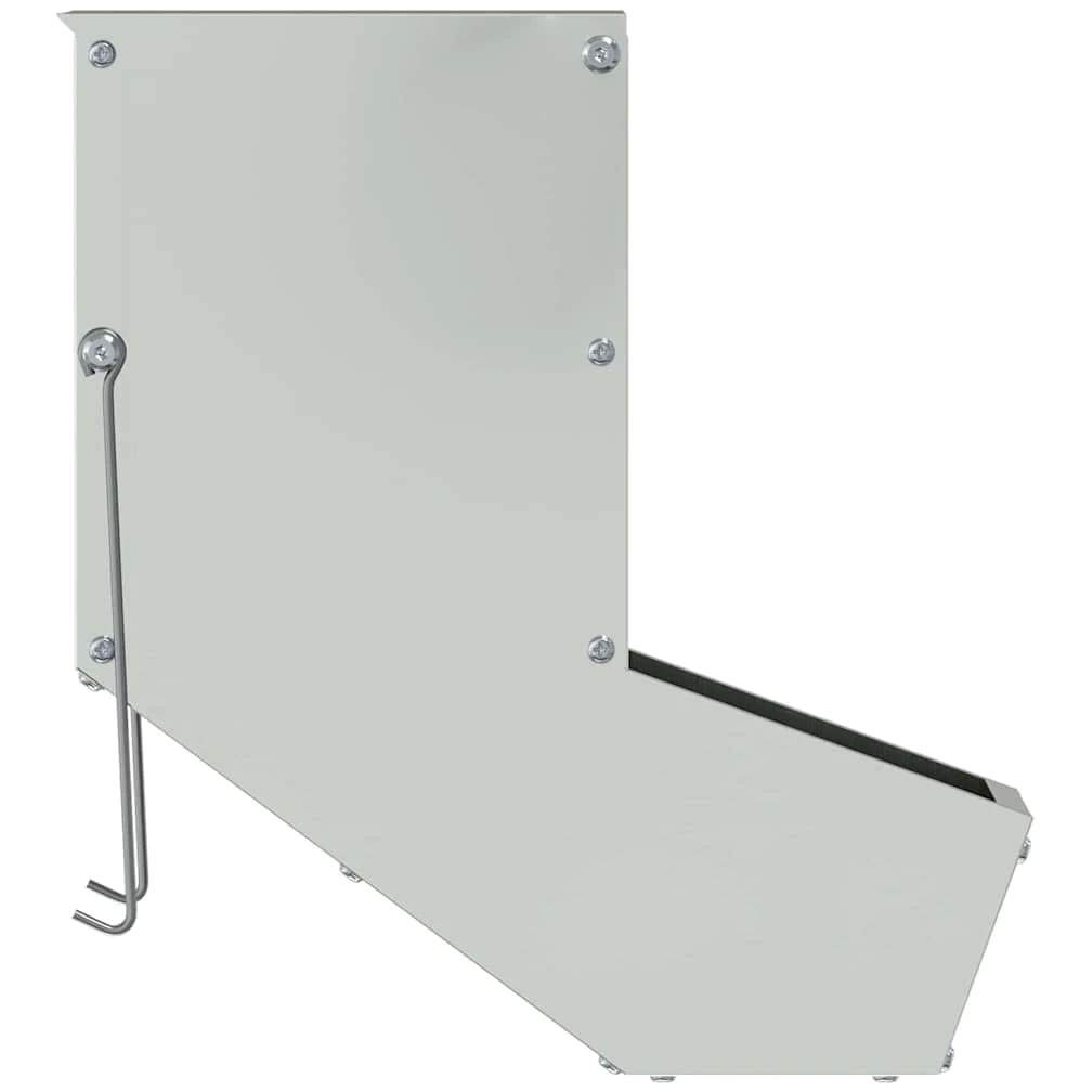 Mangiatoia per conigli, argento, 12,5 x 26 x 28,5 cm, in acciaio zincato