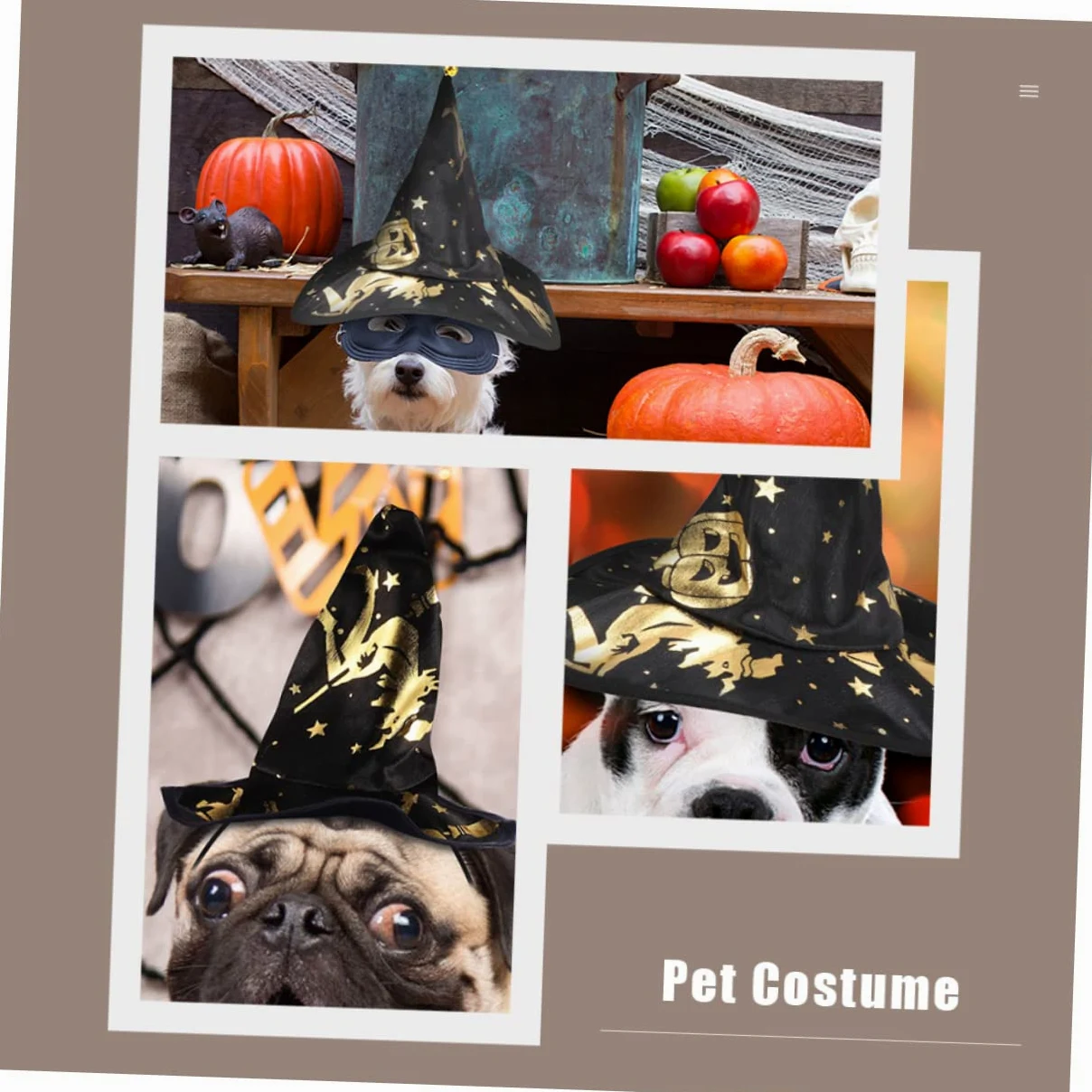 FRCOLOR 5 Set Stampato Mantello Da Mago Costume Per Il Gatto Mantello Da Strega Piccolo Cane Halloween Costume Del Cane Vestiti Dell'Animale Domestico Di Halloween o Del