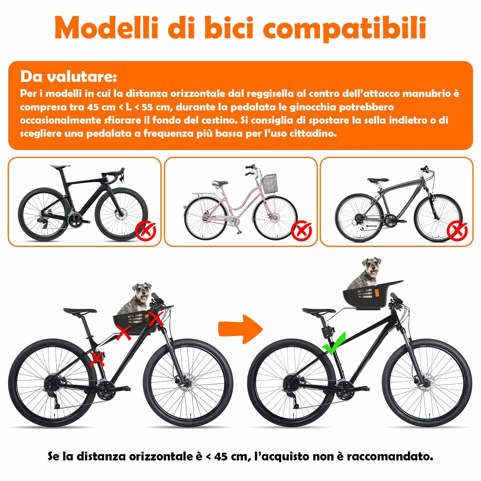 Cestino per Cani per Bicicletta Anteriore fino a 12KG, Cestino per Cani per Bicicletta con Piatto di Fondo Robusto e Sicuro, Sedile in Nylon Resistente all'Acqua e Antigraffio e Chiusura in
