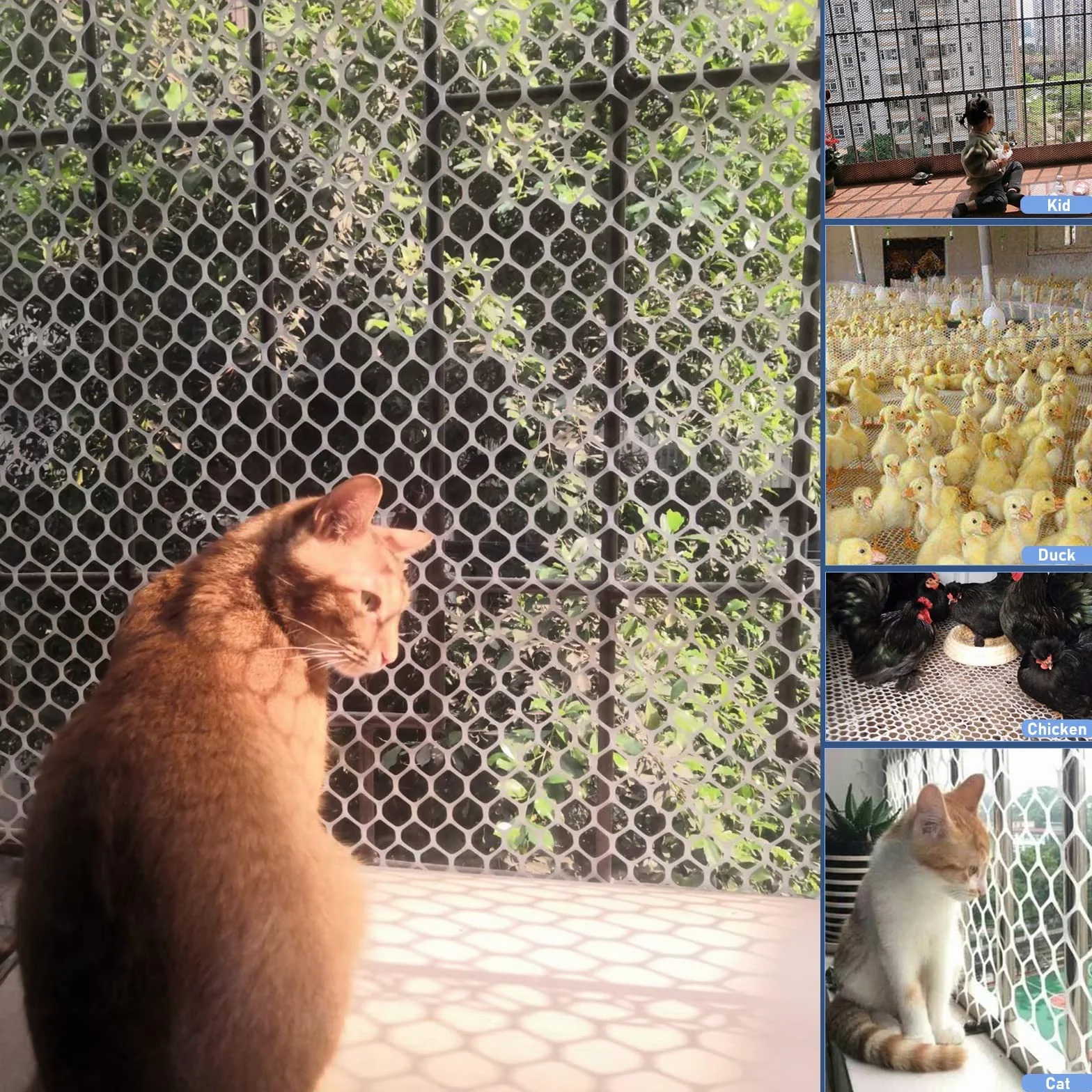 Rete per recinzione da giardino in plastica bianca, rete di protezione per conigli e gatti, per uso esterno, disponibile in lunghezze da 5 a 30 m, dimensioni: 1,2 x 10 m