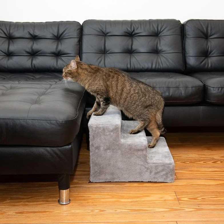 Scala per animali domestici Stepway | montaggio semplice | altezza: 30 cm | gradini resistenti al battistrada, pratico aiuto per salita stabile e antiscivolo, rivestimento rimovibile e lavabile