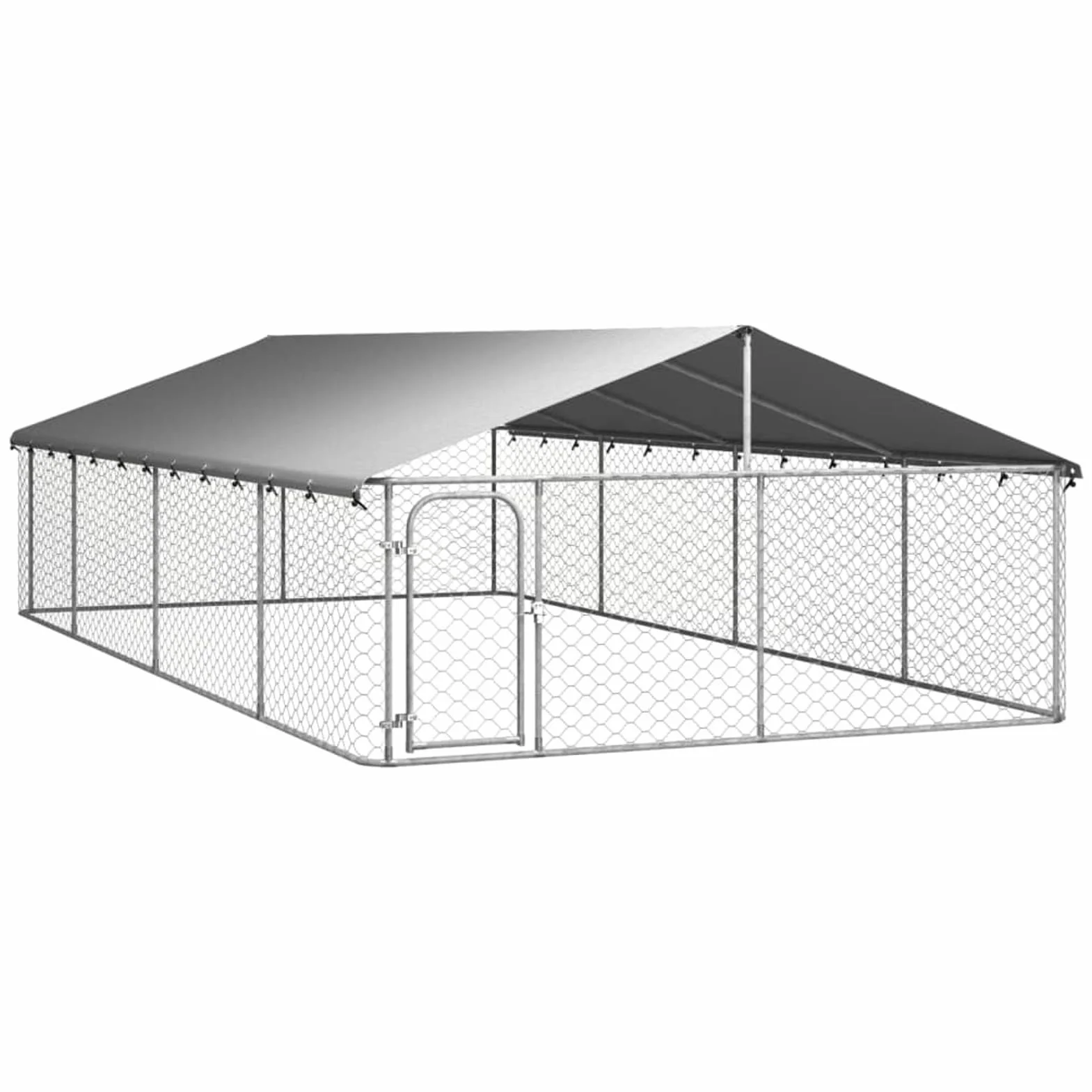 Canile da Esterno Box per Cani da Esterno Gabbia per Cani Recinto per Cani da Esterno con Tetto 600x300x150 cm